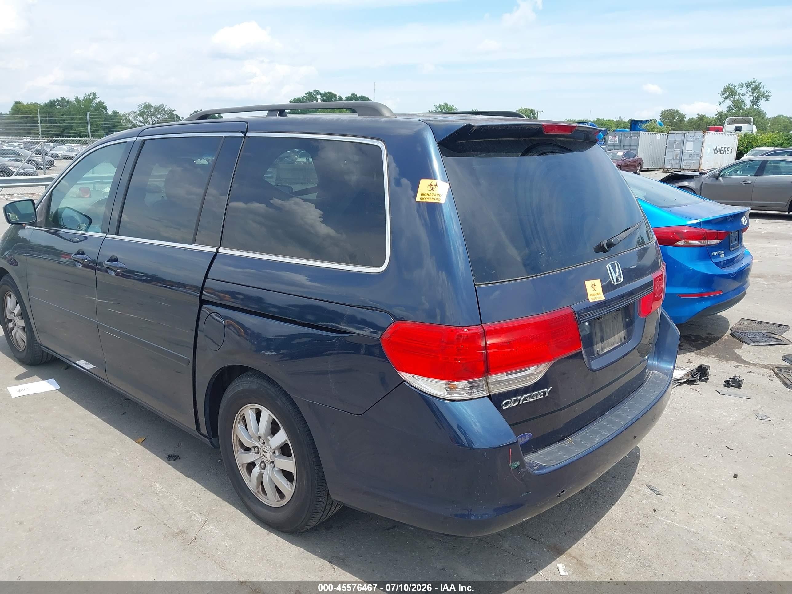 2010 Honda Odyssey Ex Синий vin: 5FNRL3H48AB003531