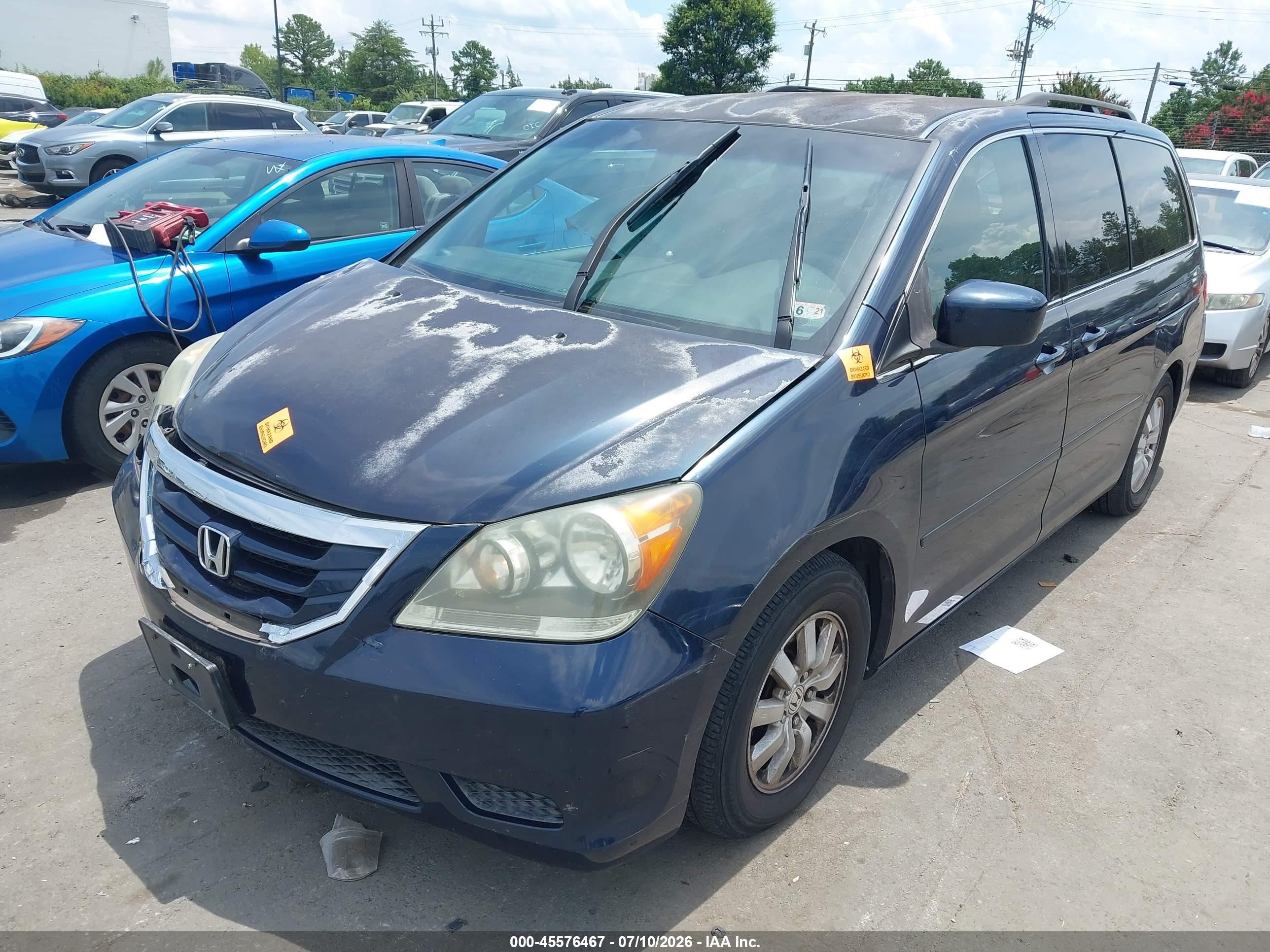 2010 Honda Odyssey Ex Синий vin: 5FNRL3H48AB003531