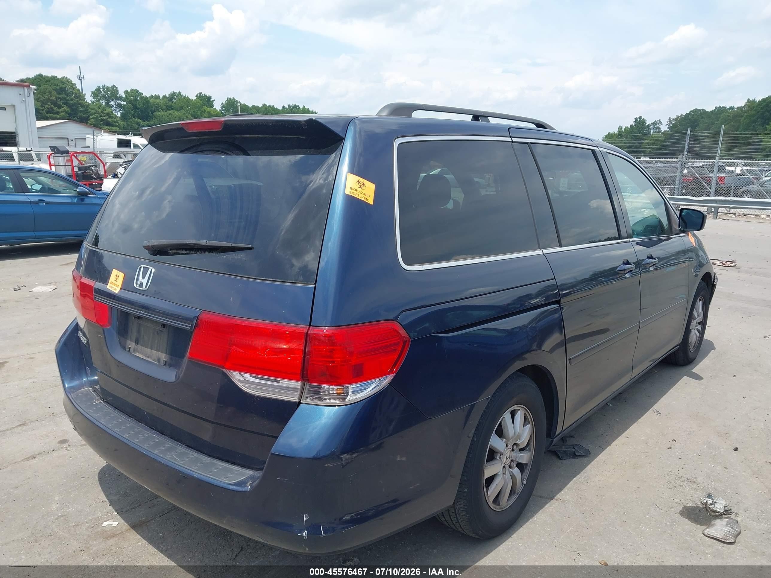 2010 Honda Odyssey Ex Синий vin: 5FNRL3H48AB003531