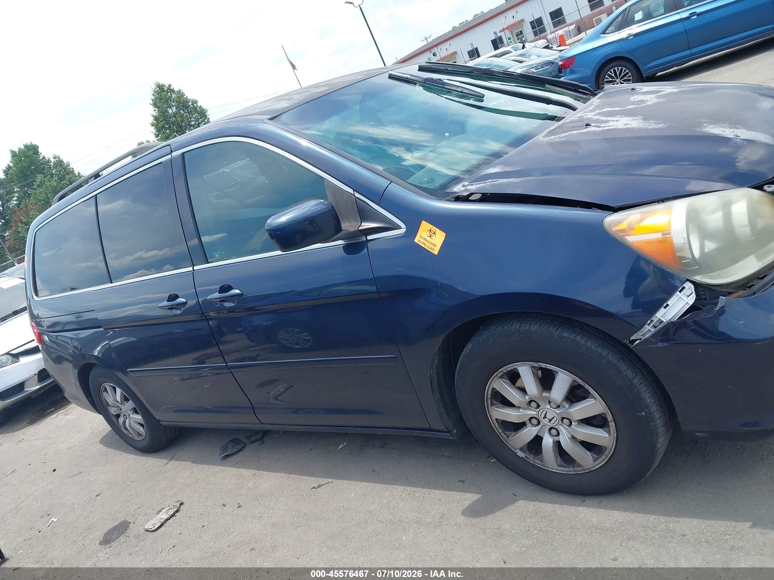 2010 Honda Odyssey Ex Синий vin: 5FNRL3H48AB003531