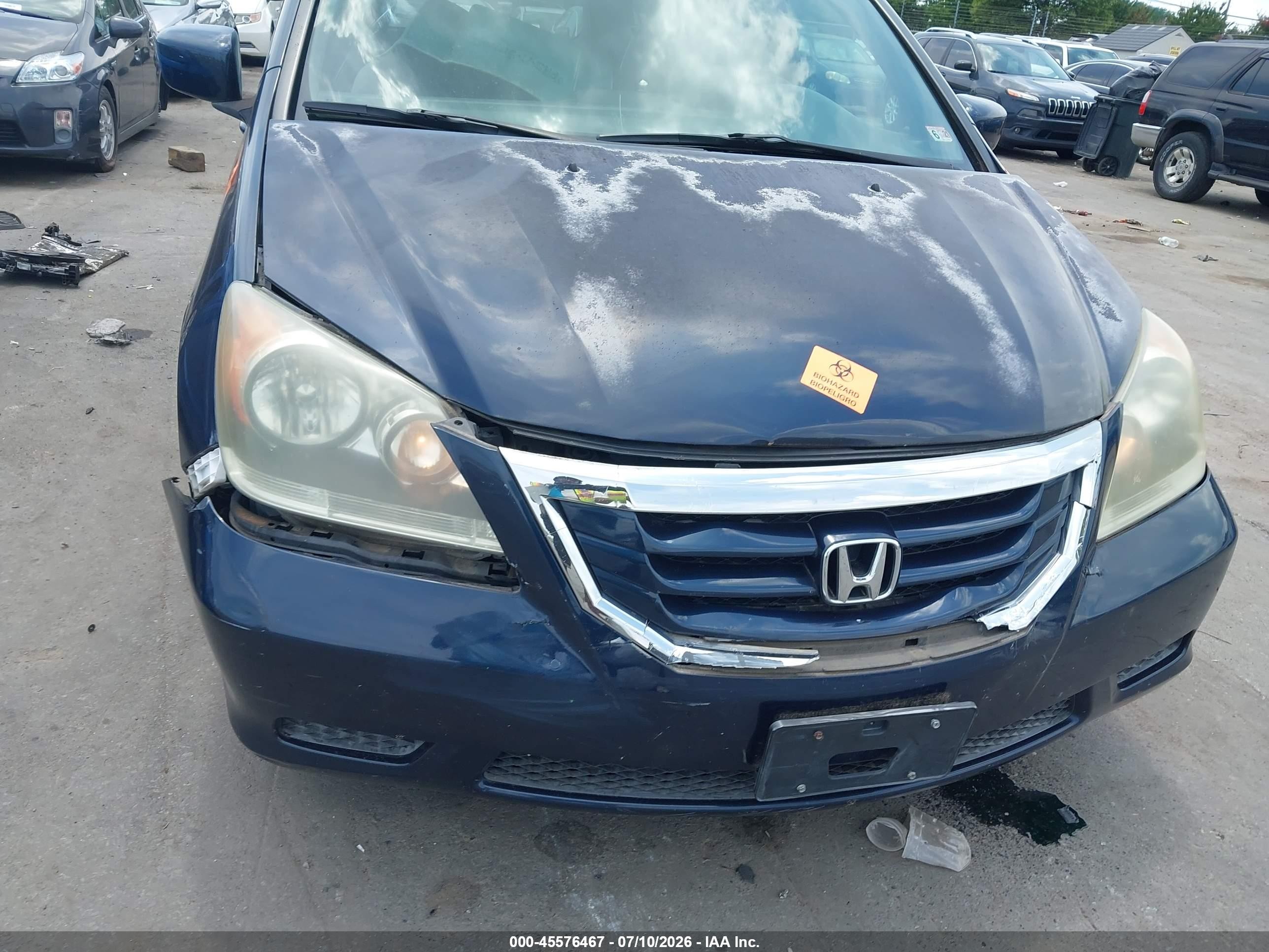 2010 Honda Odyssey Ex Синий vin: 5FNRL3H48AB003531