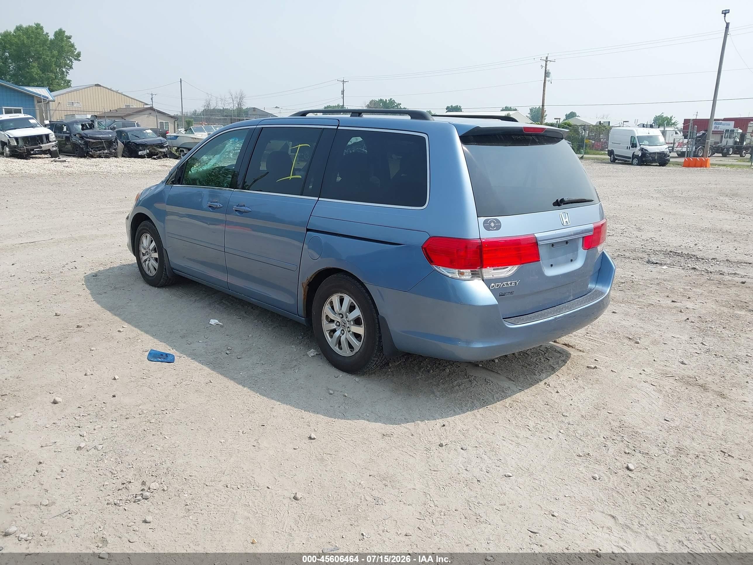 2010 Honda Odyssey Ex Light Blue vin: 5FNRL3H49AB019673