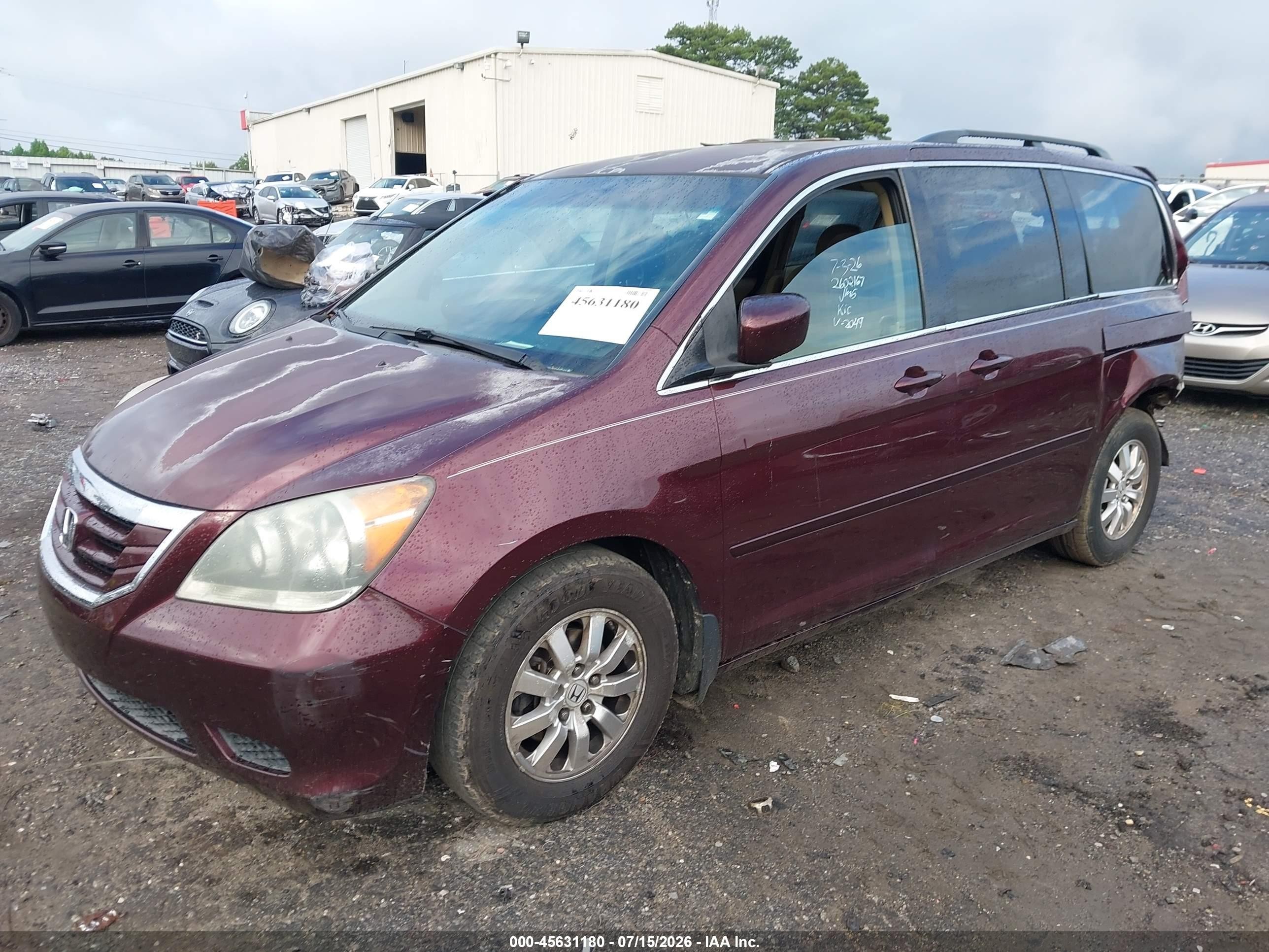2010 Honda Odyssey Ex Maroon vin: 5FNRL3H49AB032049
