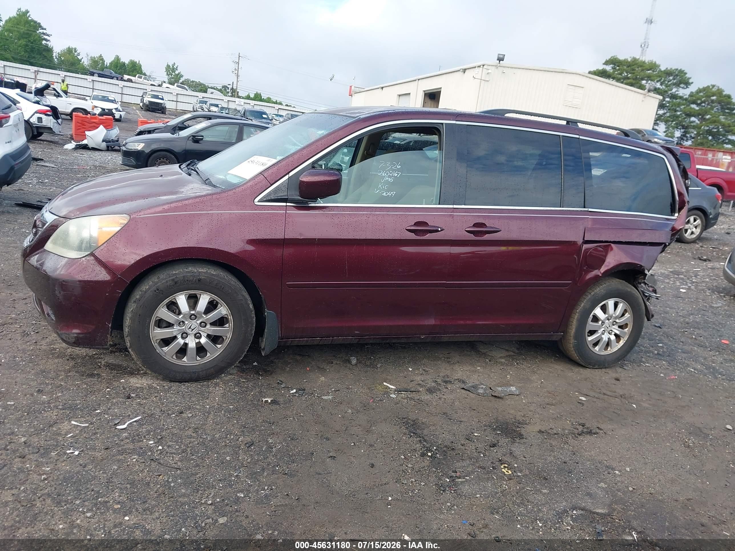 2010 Honda Odyssey Ex Maroon vin: 5FNRL3H49AB032049