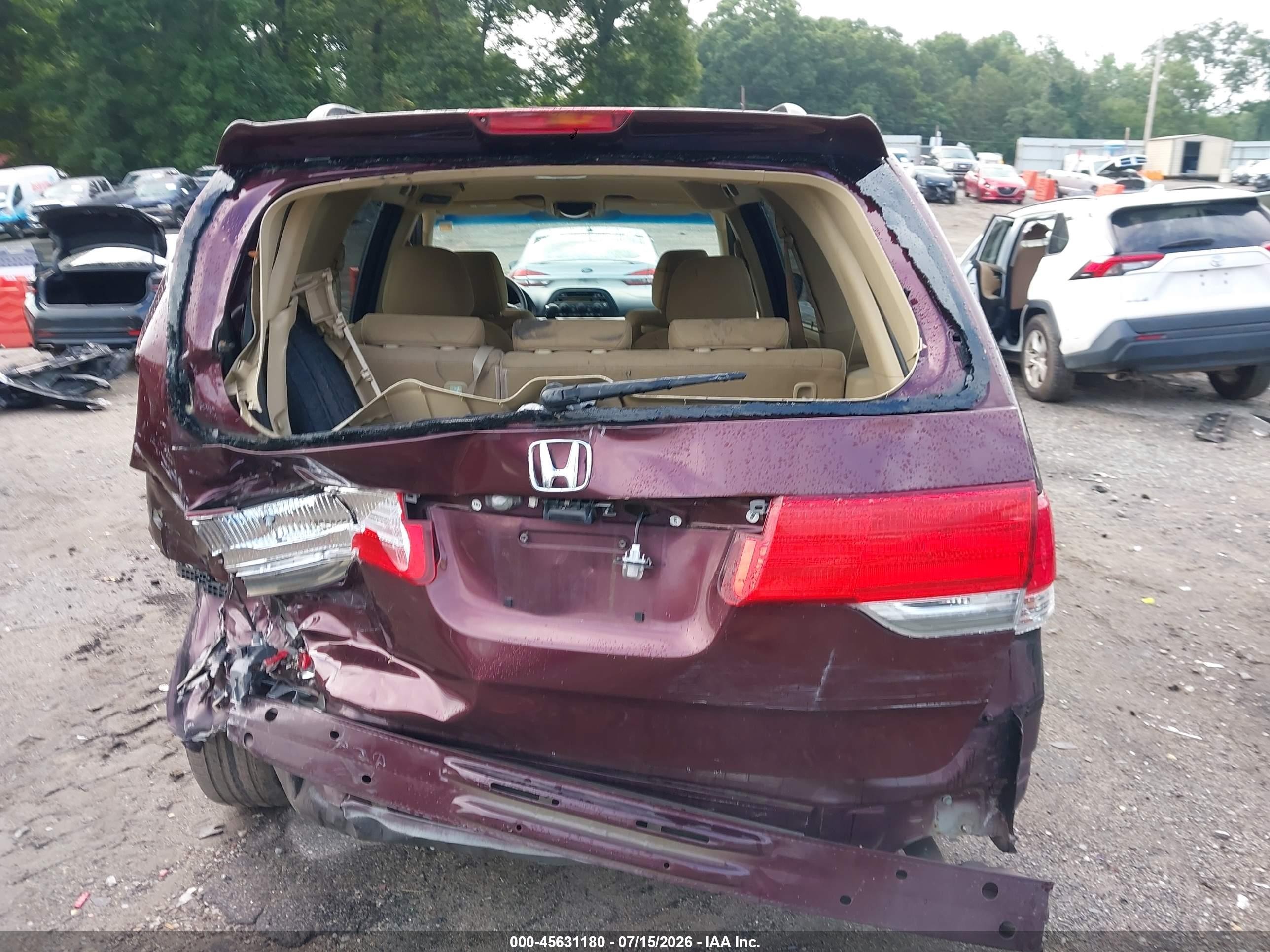 2010 Honda Odyssey Ex Maroon vin: 5FNRL3H49AB032049