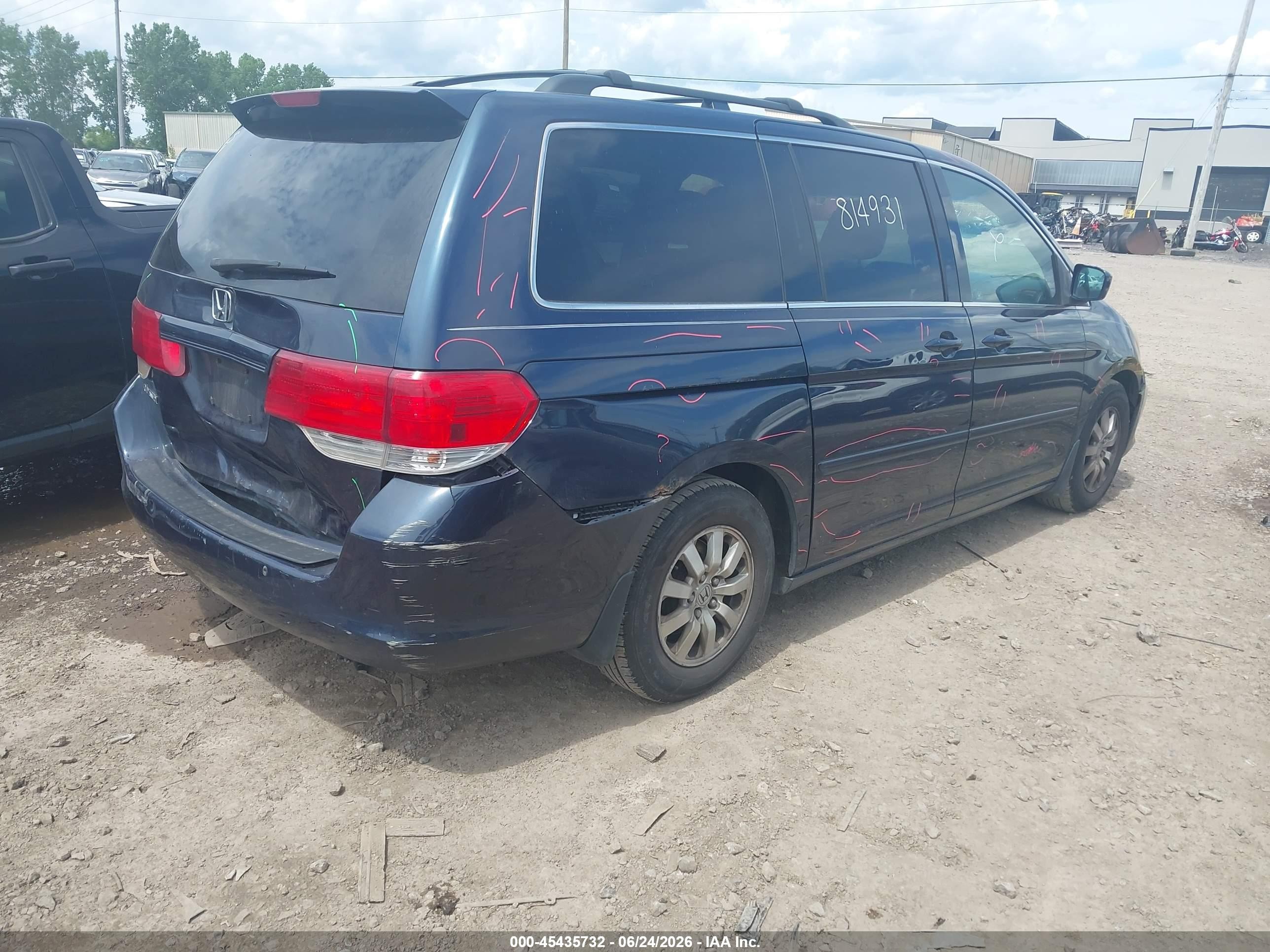 2010 Honda Odyssey Ex Dark Blue vin: 5FNRL3H53AB006037