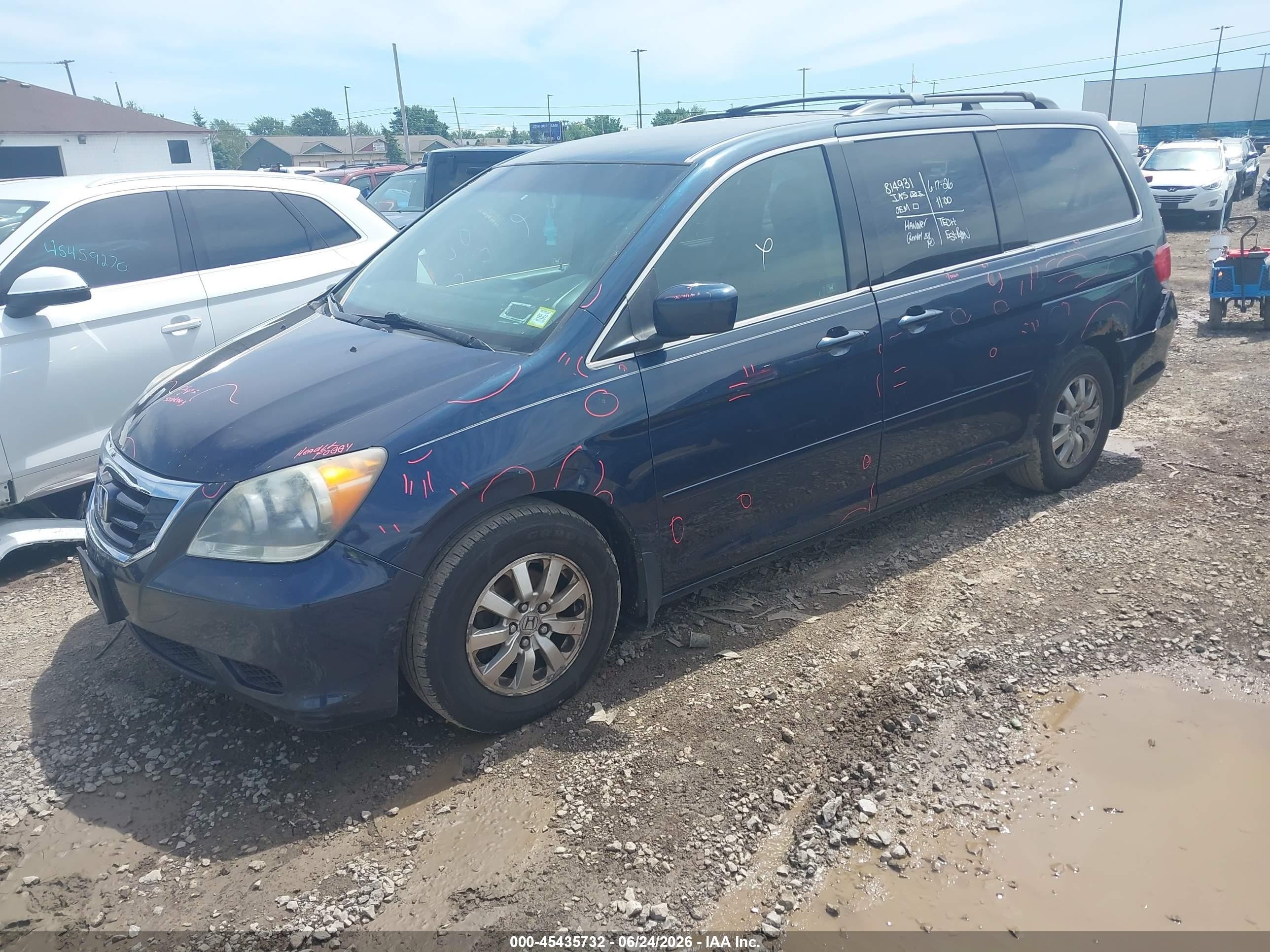 2010 Honda Odyssey Ex Dark Blue vin: 5FNRL3H53AB006037