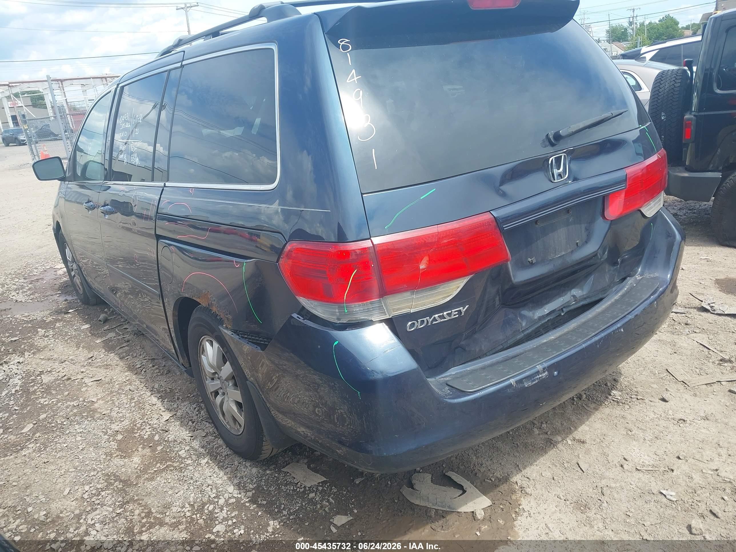 2010 Honda Odyssey Ex Dark Blue vin: 5FNRL3H53AB006037