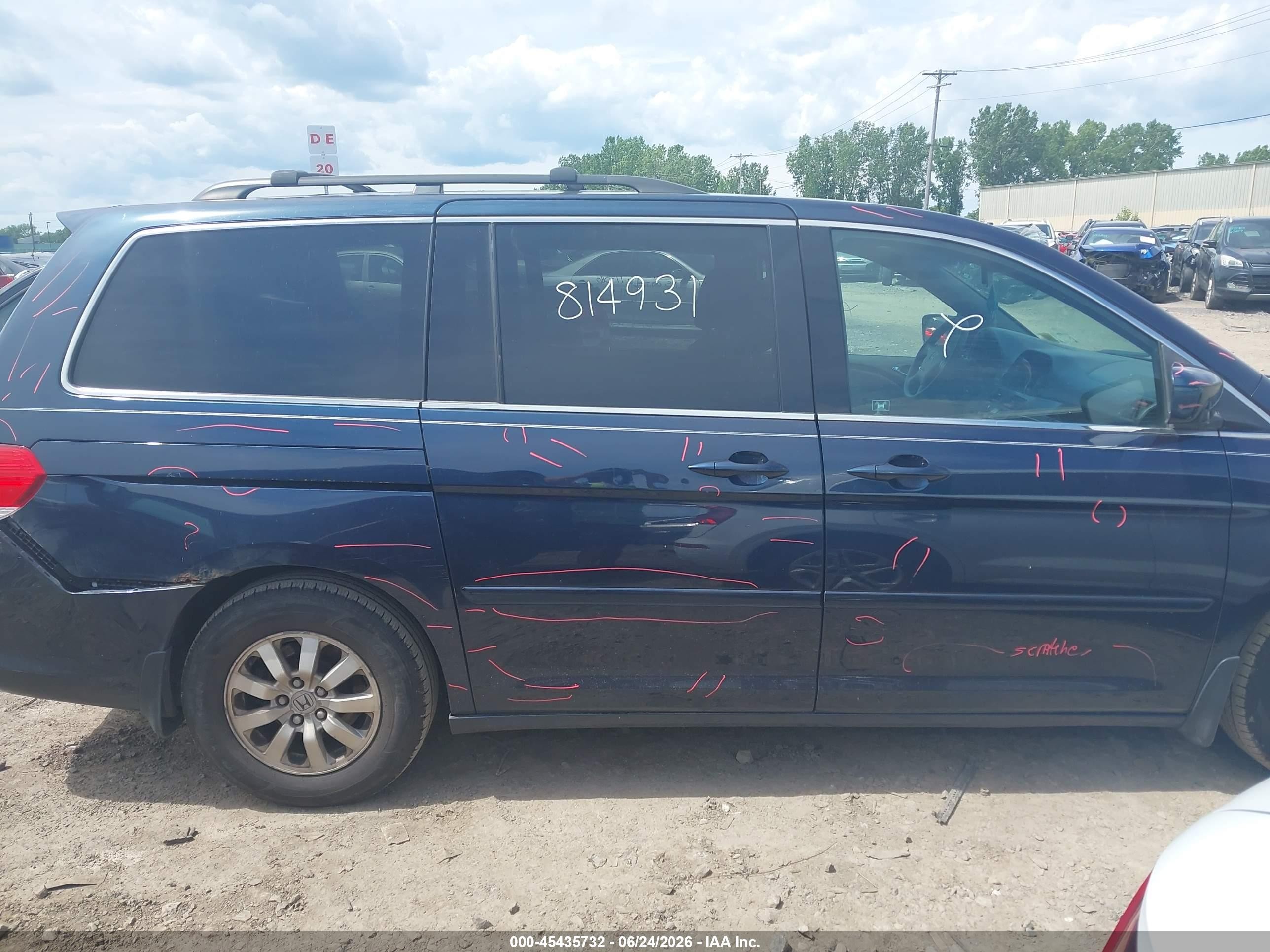 2010 Honda Odyssey Ex Dark Blue vin: 5FNRL3H53AB006037