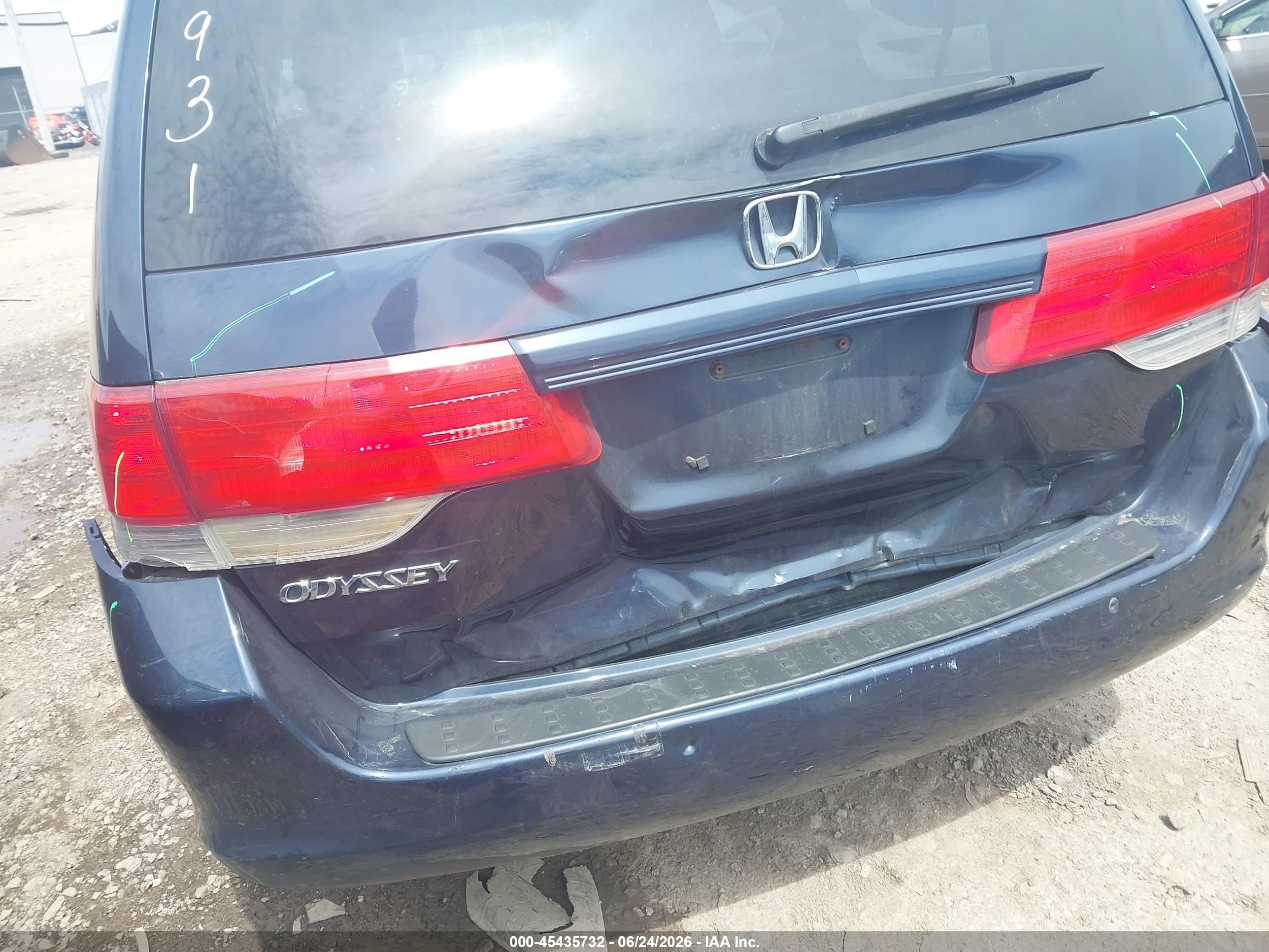2010 Honda Odyssey Ex Dark Blue vin: 5FNRL3H53AB006037