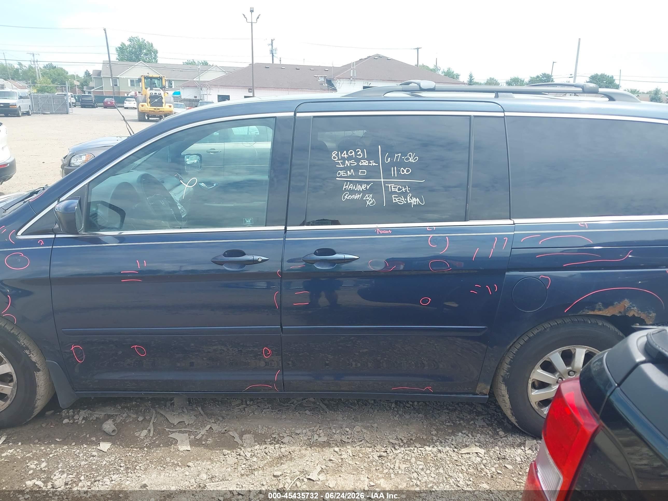 2010 Honda Odyssey Ex Dark Blue vin: 5FNRL3H53AB006037