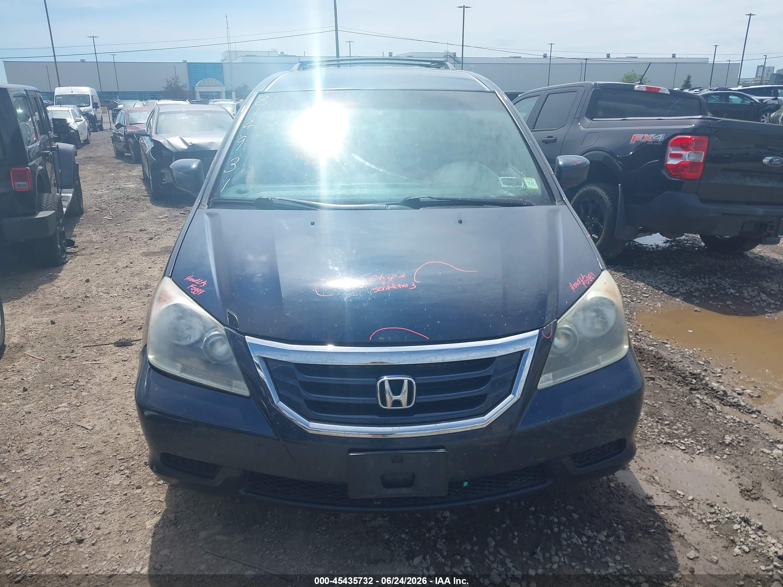 2010 Honda Odyssey Ex Dark Blue vin: 5FNRL3H53AB006037