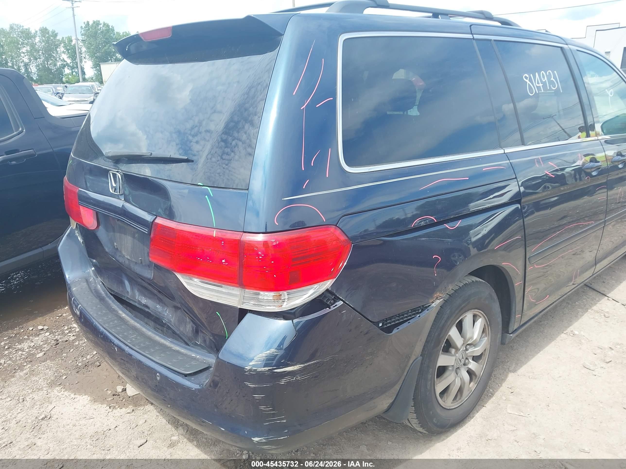 2010 Honda Odyssey Ex Dark Blue vin: 5FNRL3H53AB006037