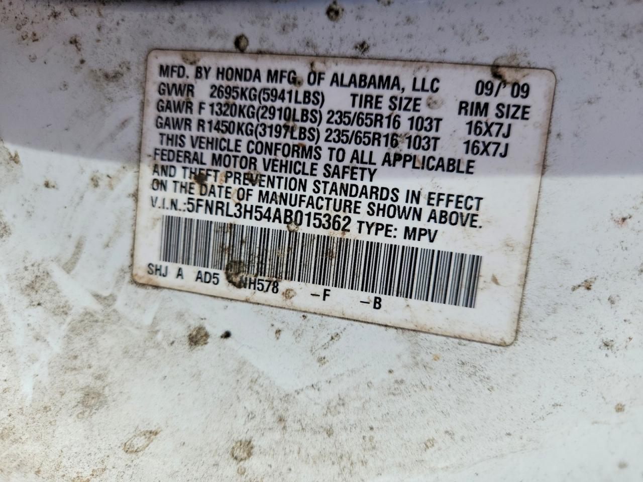 2010 Honda Odyssey Ex White vin: 5FNRL3H54AB015362