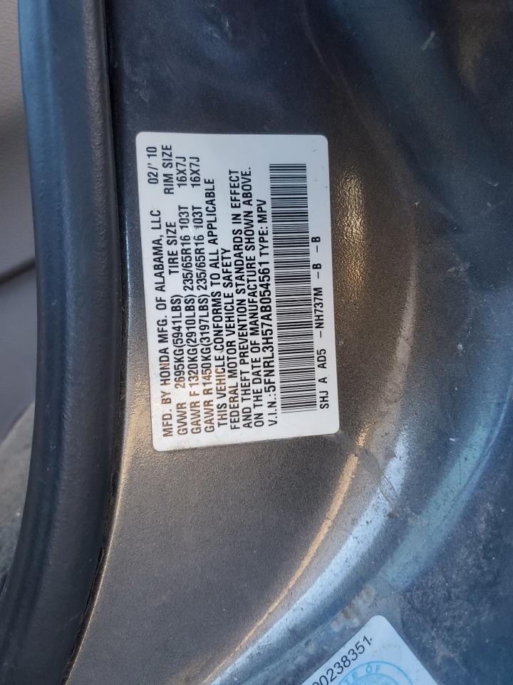 2010 Honda Odyssey Ex Gray vin: 5FNRL3H57AB054561