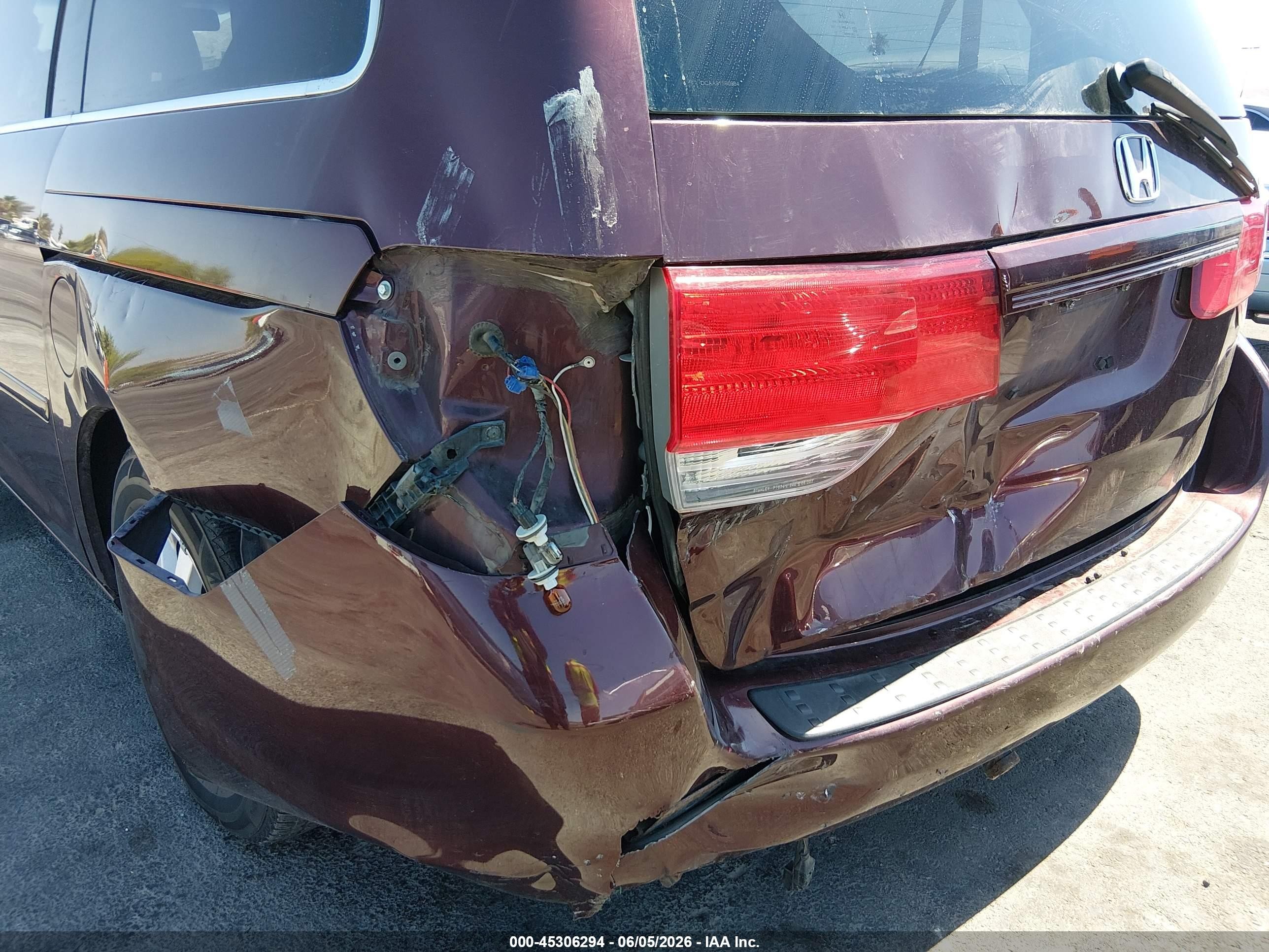 2010 Honda Odyssey Ex-l Maroon vin: 5FNRL3H62AB028104