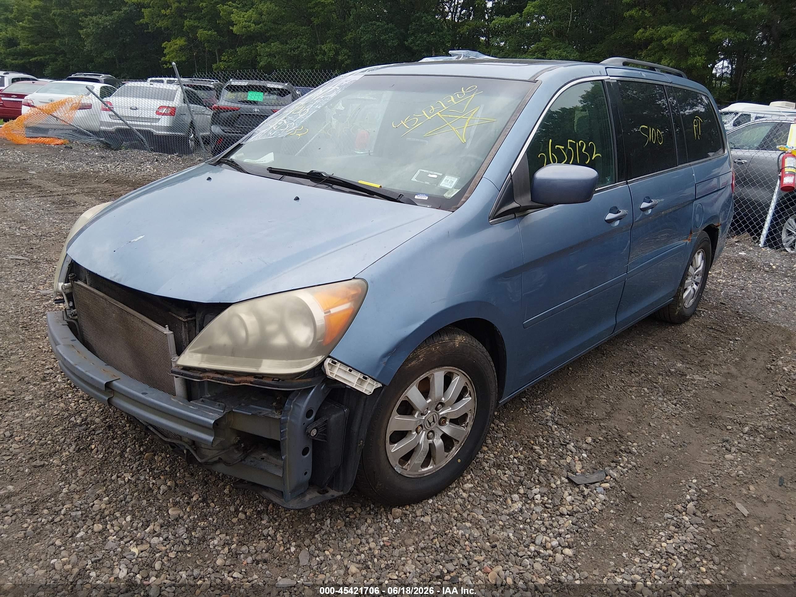 2010 Honda Odyssey Ex-l Blue vin: 5FNRL3H64AB080625