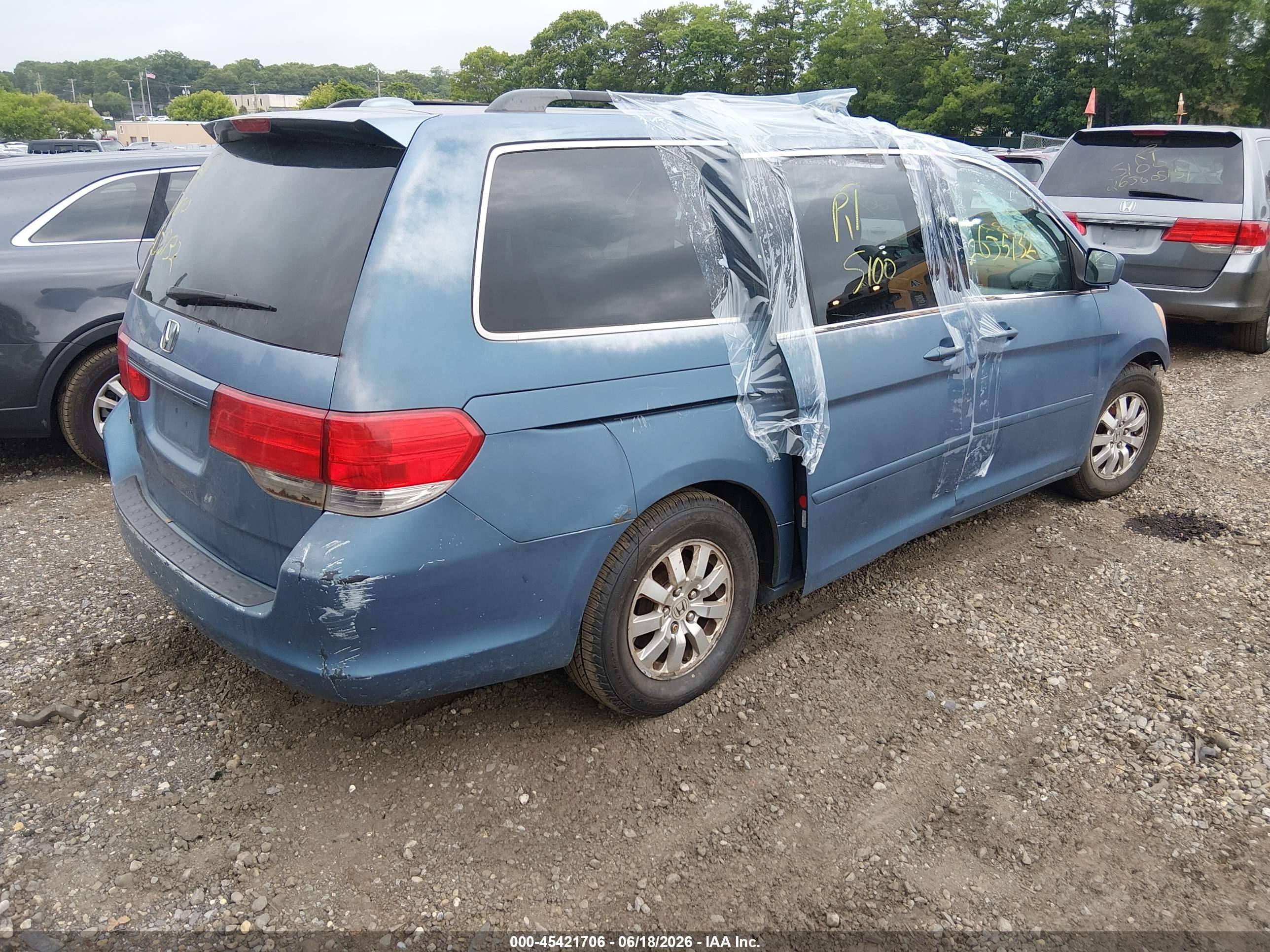 2010 Honda Odyssey Ex-l Blue vin: 5FNRL3H64AB080625