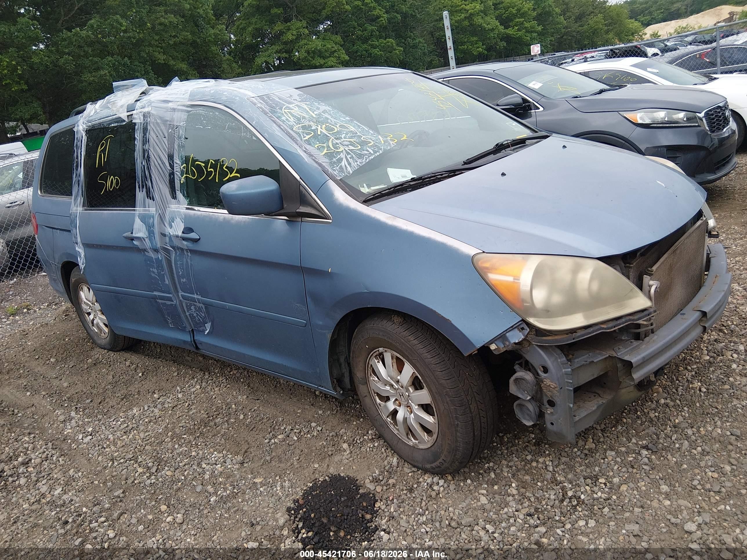 2010 Honda Odyssey Ex-l Blue vin: 5FNRL3H64AB080625