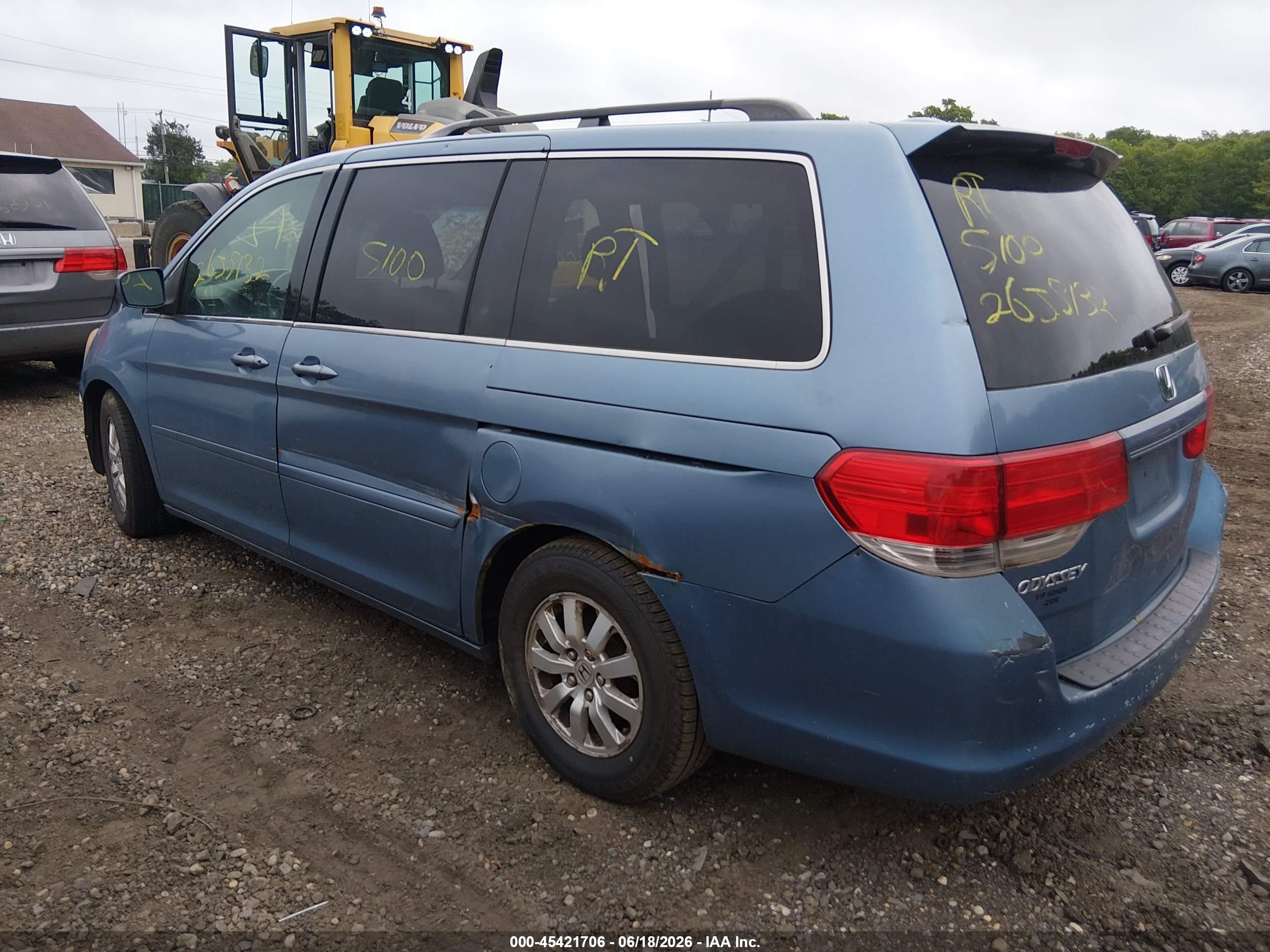 2010 Honda Odyssey Ex-l Blue vin: 5FNRL3H64AB080625