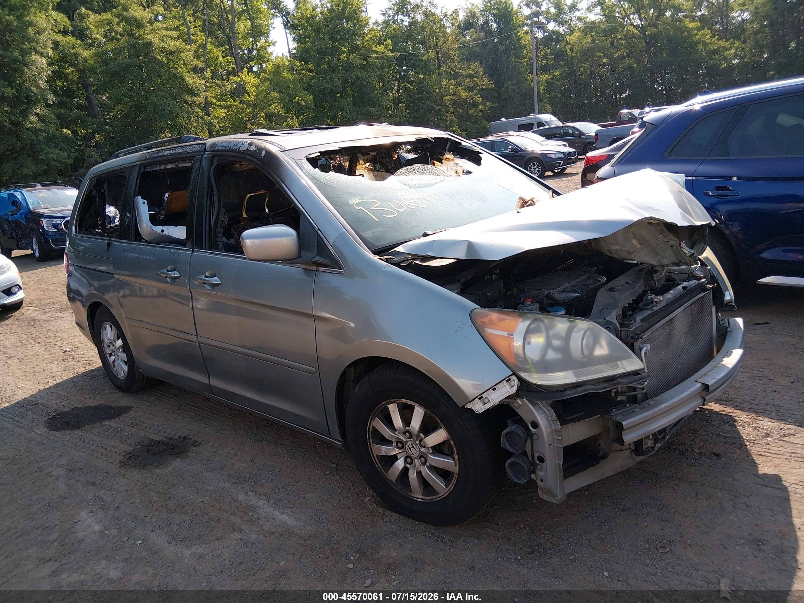 2010 Honda Odyssey Ex-l Light Blue vin: 5FNRL3H64AB084657