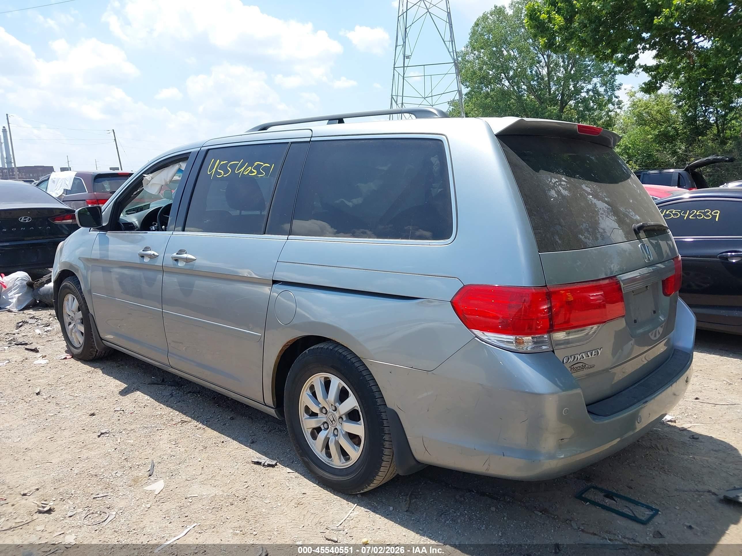 2010 Honda Odyssey Ex-l Light Blue vin: 5FNRL3H64AB085369