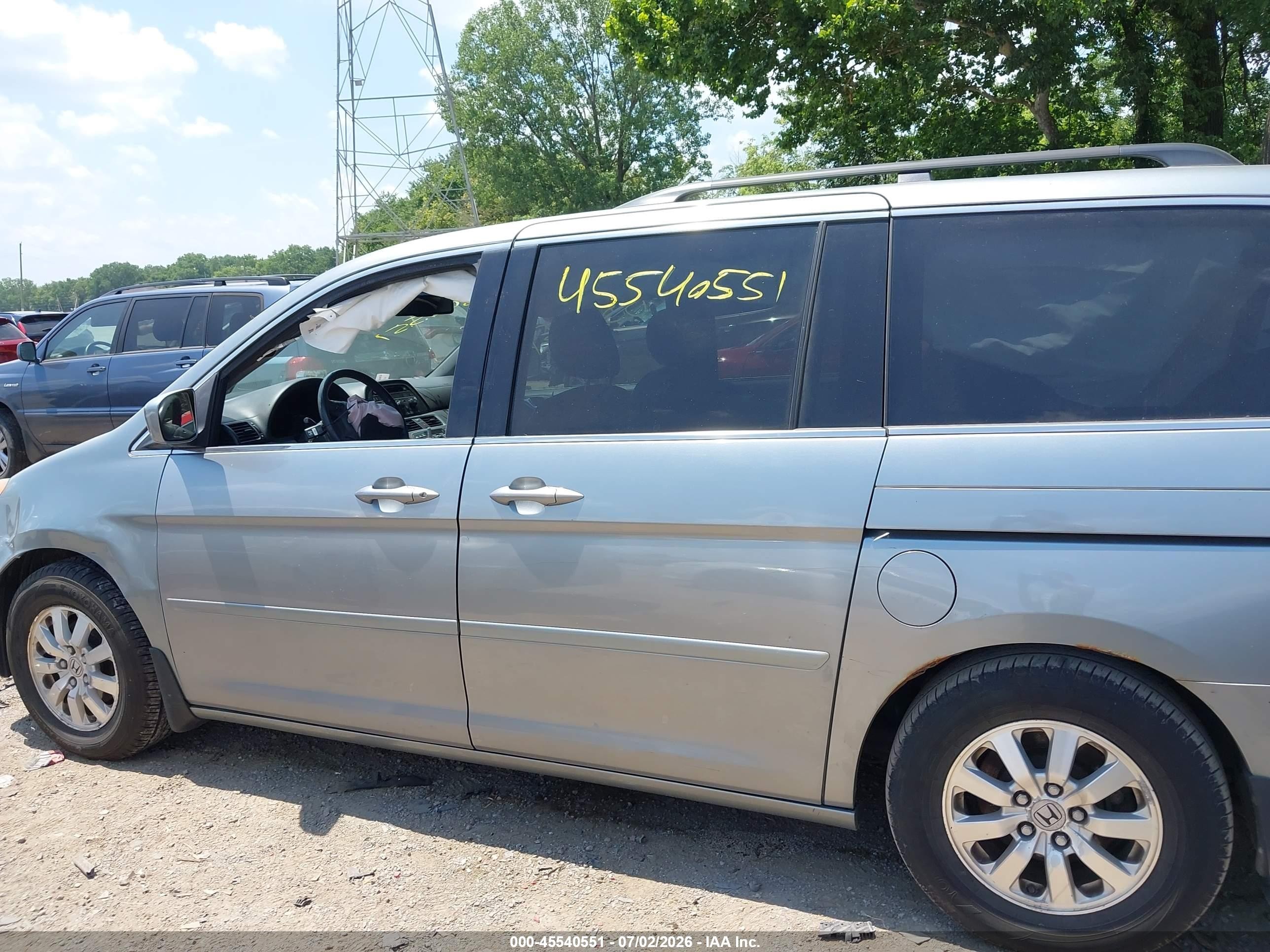 2010 Honda Odyssey Ex-l Light Blue vin: 5FNRL3H64AB085369