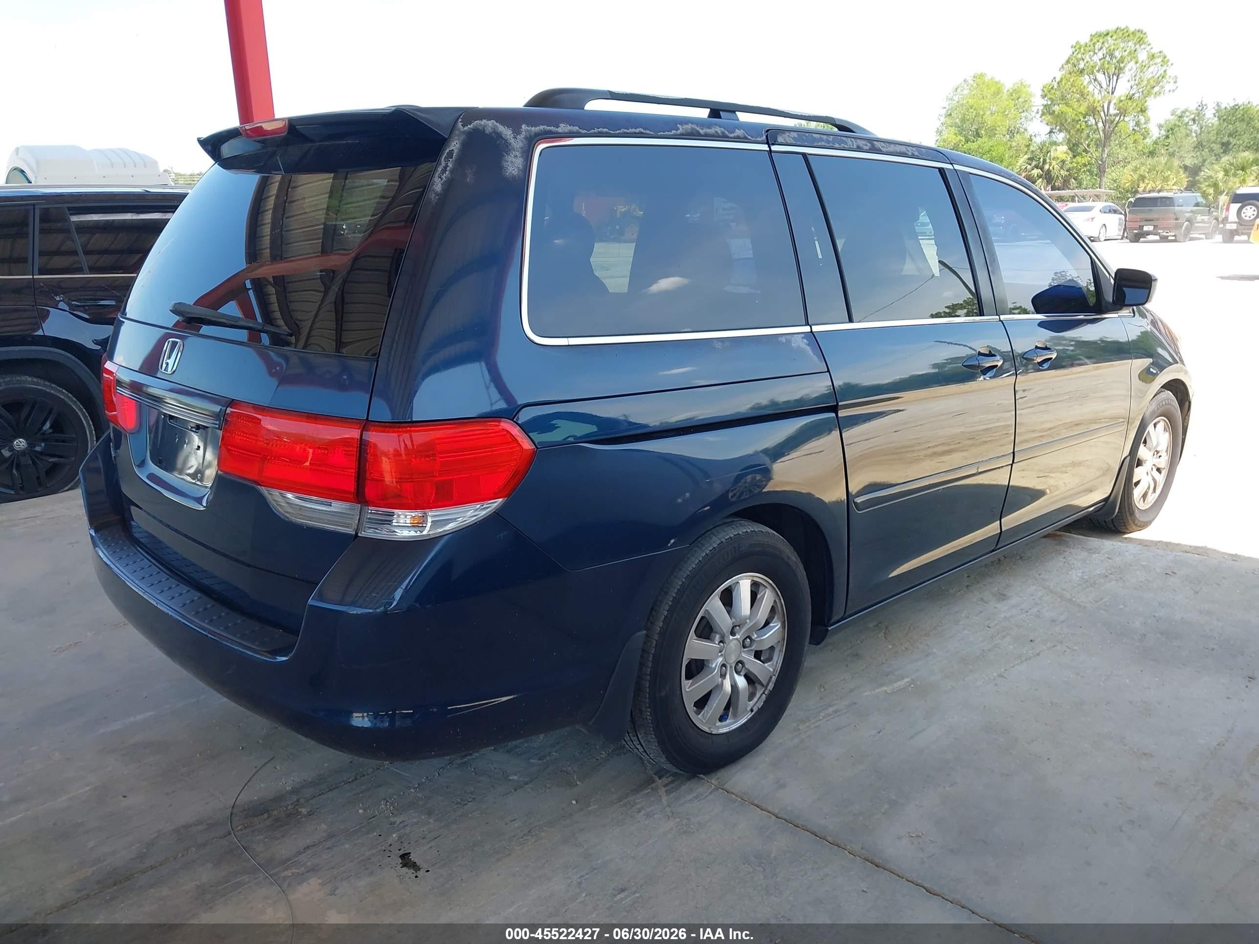 2010 Honda Odyssey Ex-l Blue vin: 5FNRL3H67AB034769