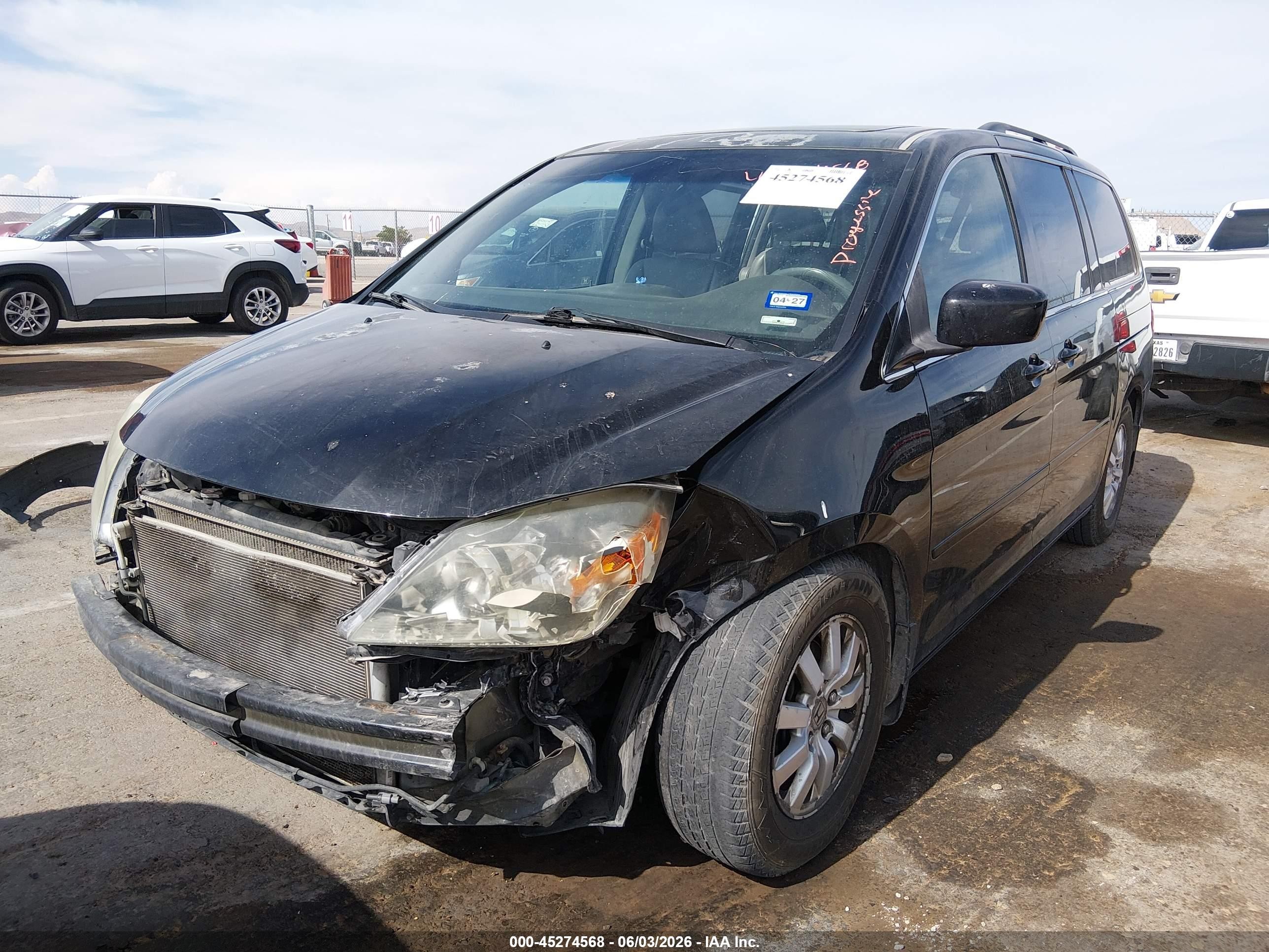 2010 Honda Odyssey Ex-l Black vin: 5FNRL3H67AB034948