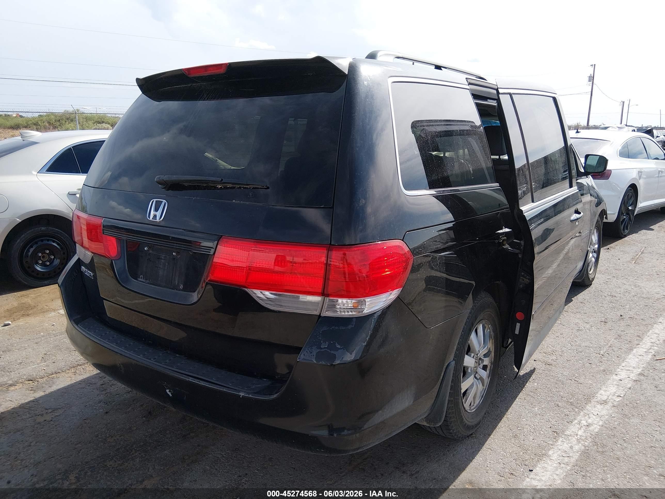 2010 Honda Odyssey Ex-l Black vin: 5FNRL3H67AB034948