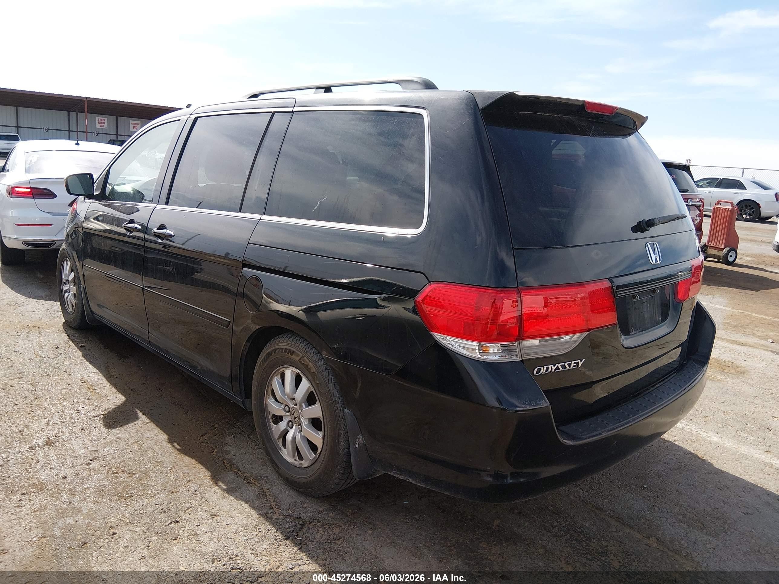 2010 Honda Odyssey Ex-l Black vin: 5FNRL3H67AB034948