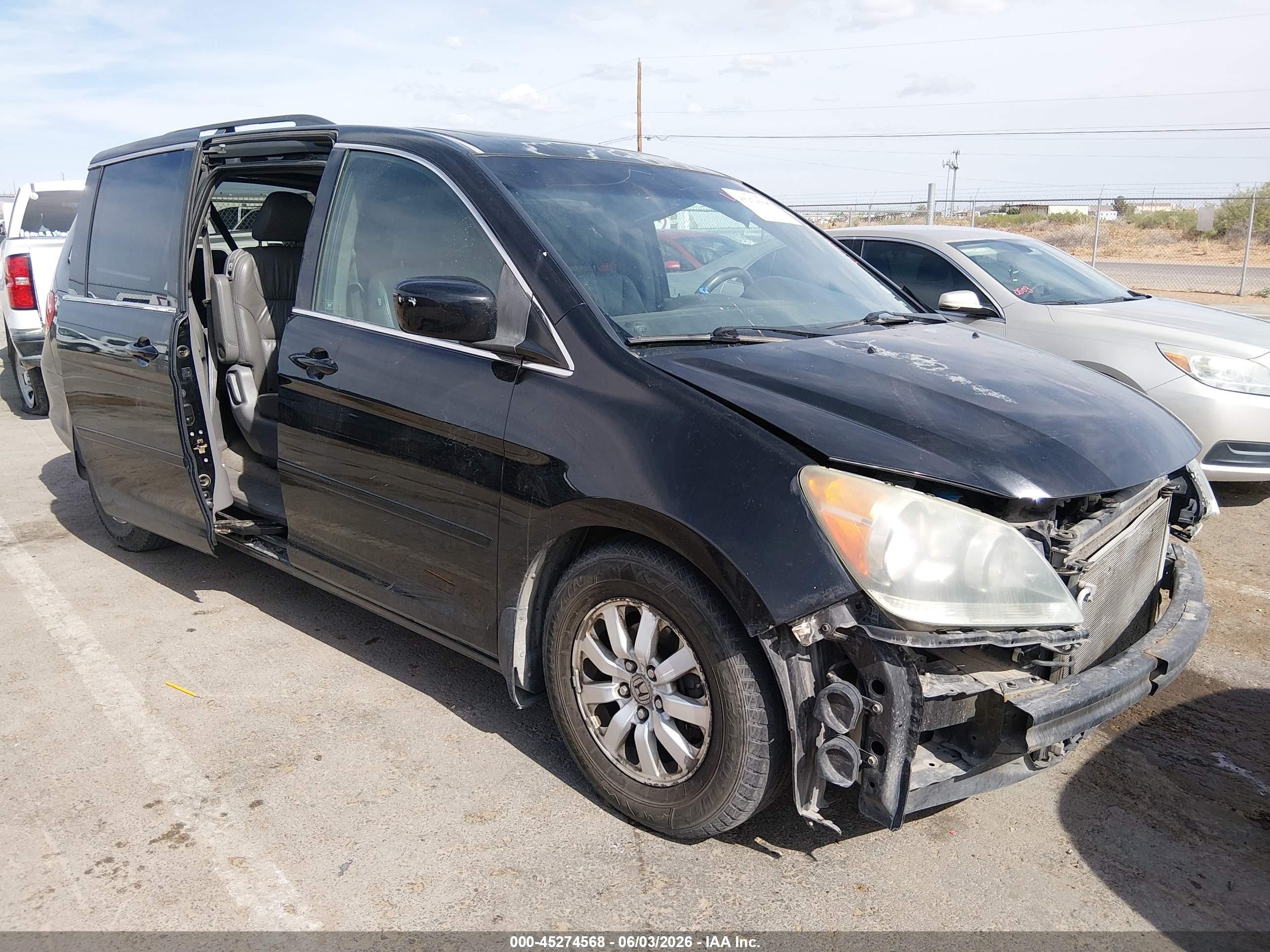 2010 Honda Odyssey Ex-l Black vin: 5FNRL3H67AB034948