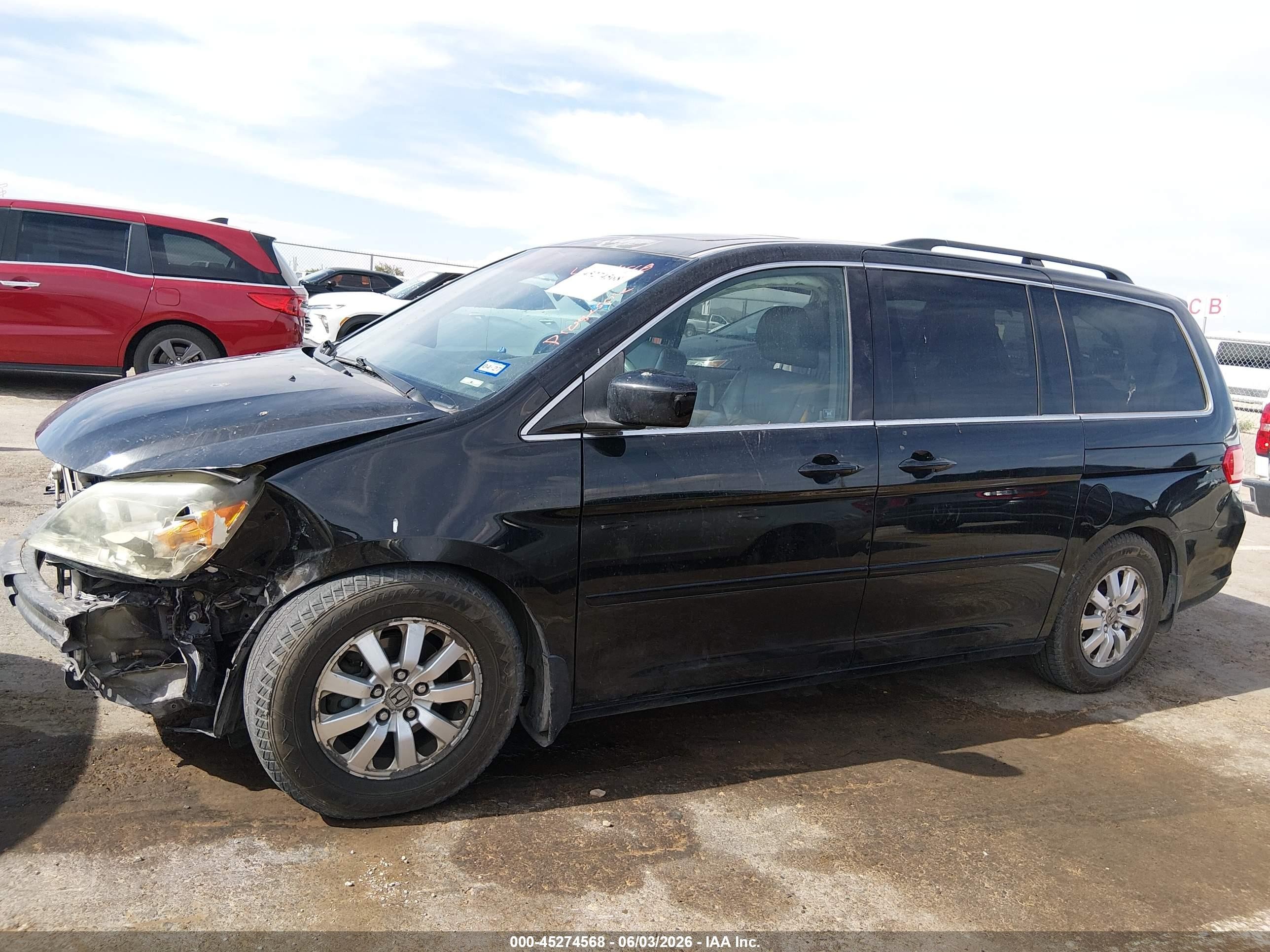 2010 Honda Odyssey Ex-l Black vin: 5FNRL3H67AB034948