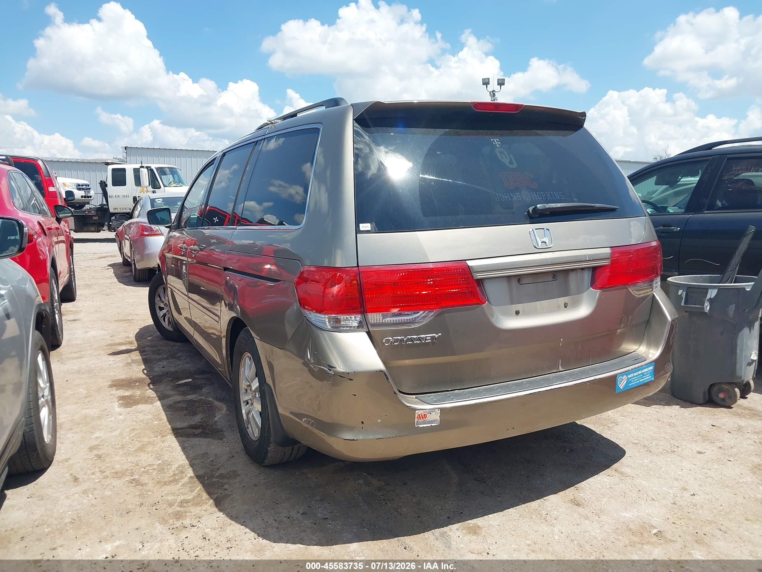 2010 Honda Odyssey Ex-l Gold vin: 5FNRL3H67AB108630
