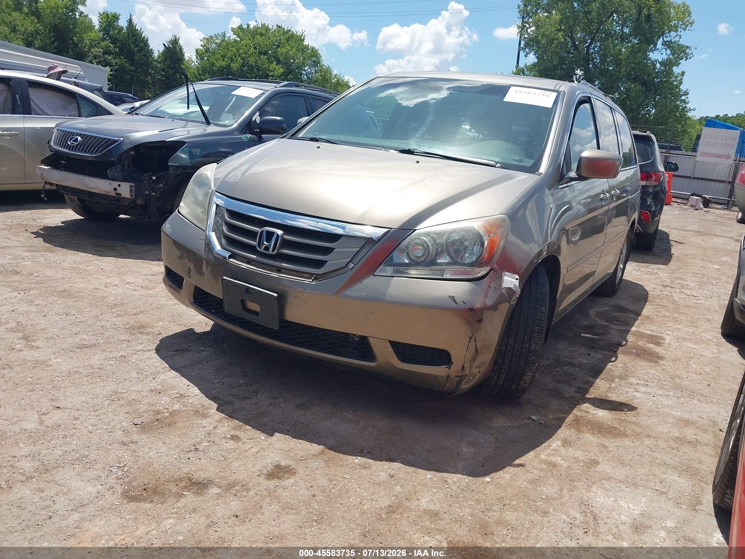 2010 Honda Odyssey Ex-l Gold vin: 5FNRL3H67AB108630