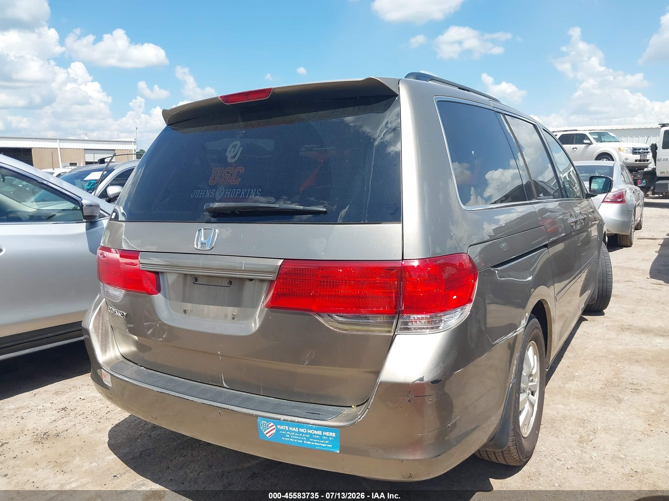 2010 Honda Odyssey Ex-l Gold vin: 5FNRL3H67AB108630