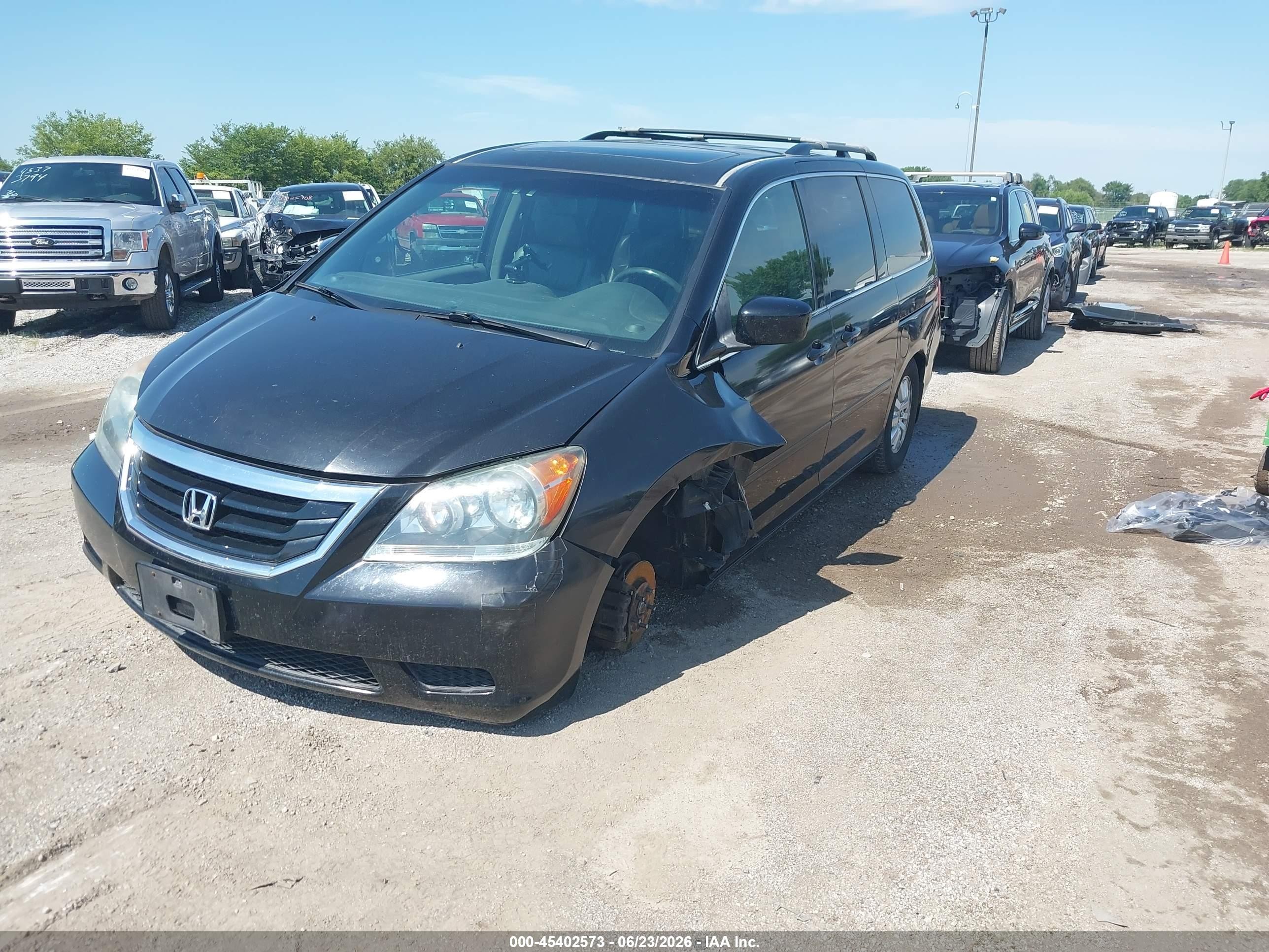 2010 Honda Odyssey Ex-l Black vin: 5FNRL3H68AB019536