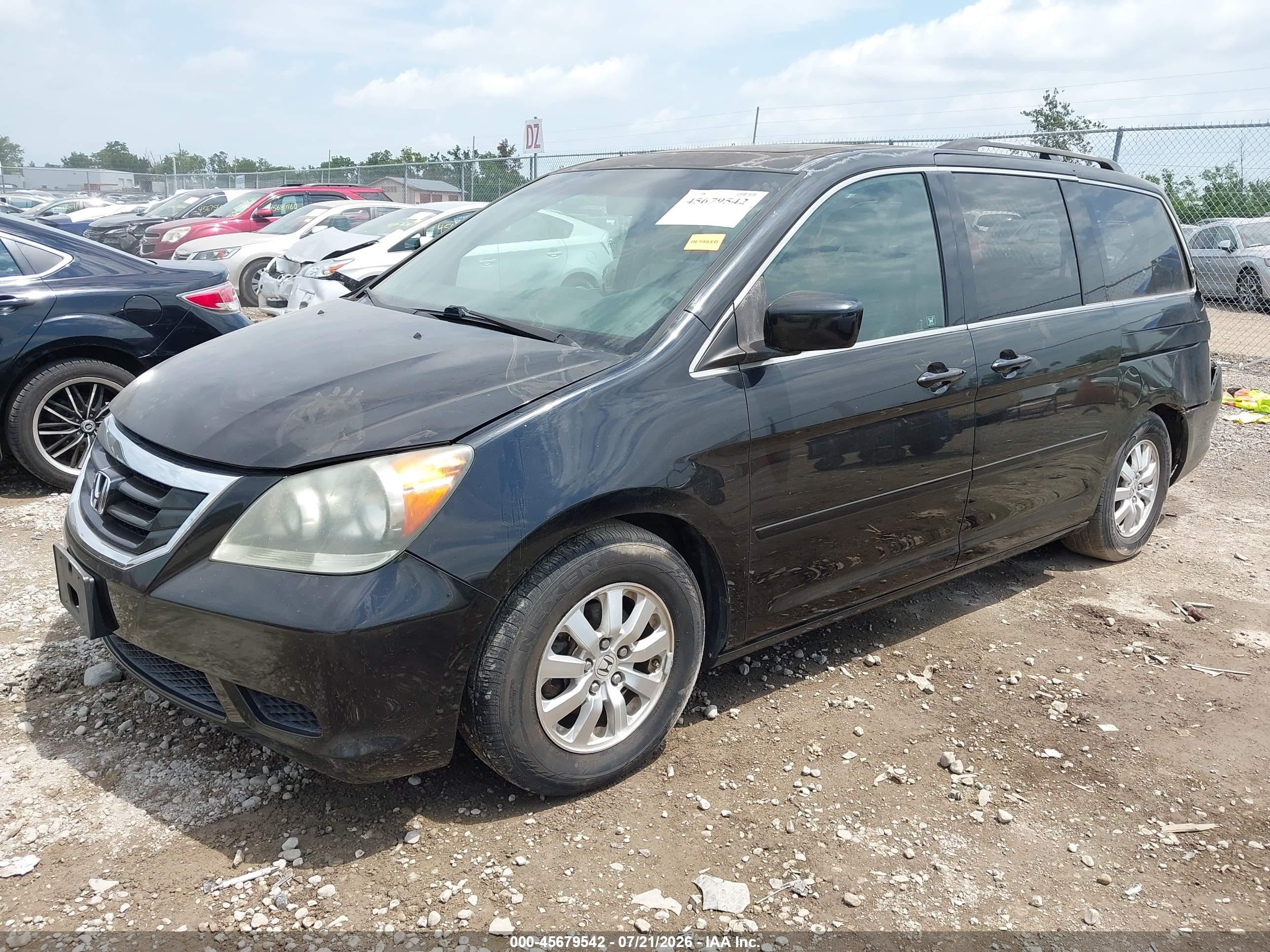 2010 Honda Odyssey Ex-l Black vin: 5FNRL3H68AB034926