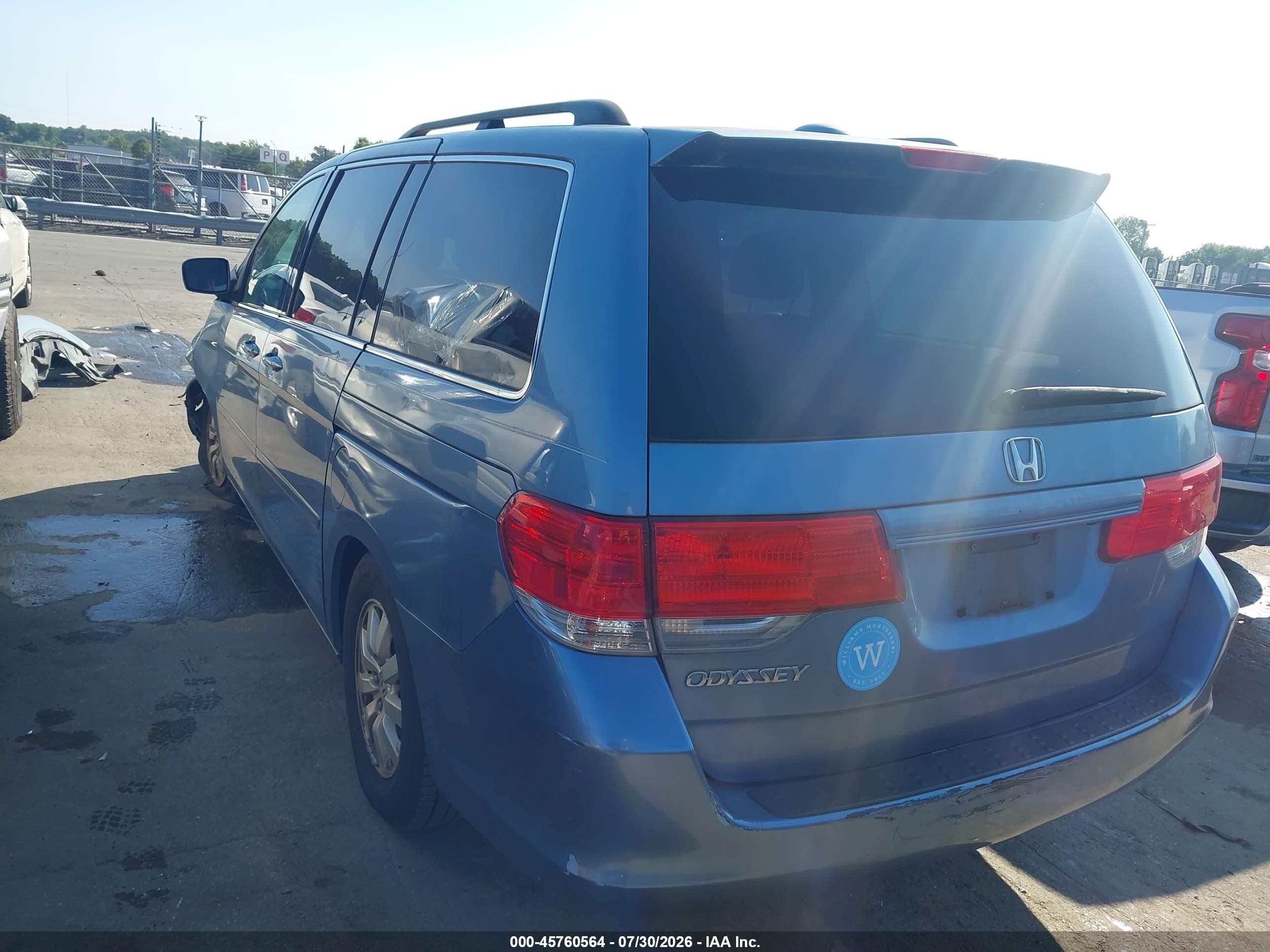 2010 Honda Odyssey Ex-l Blue vin: 5FNRL3H68AB075234