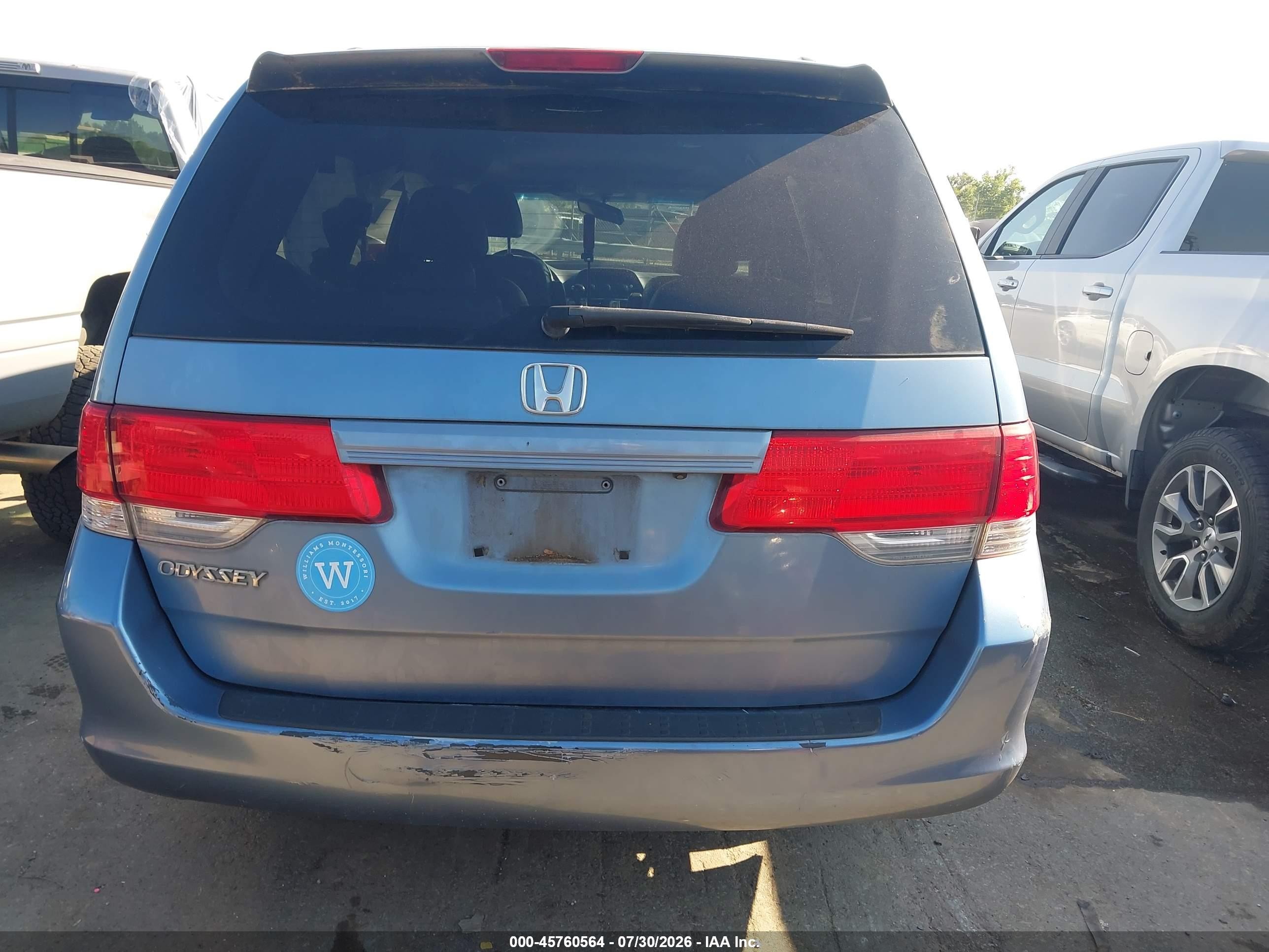 2010 Honda Odyssey Ex-l Blue vin: 5FNRL3H68AB075234