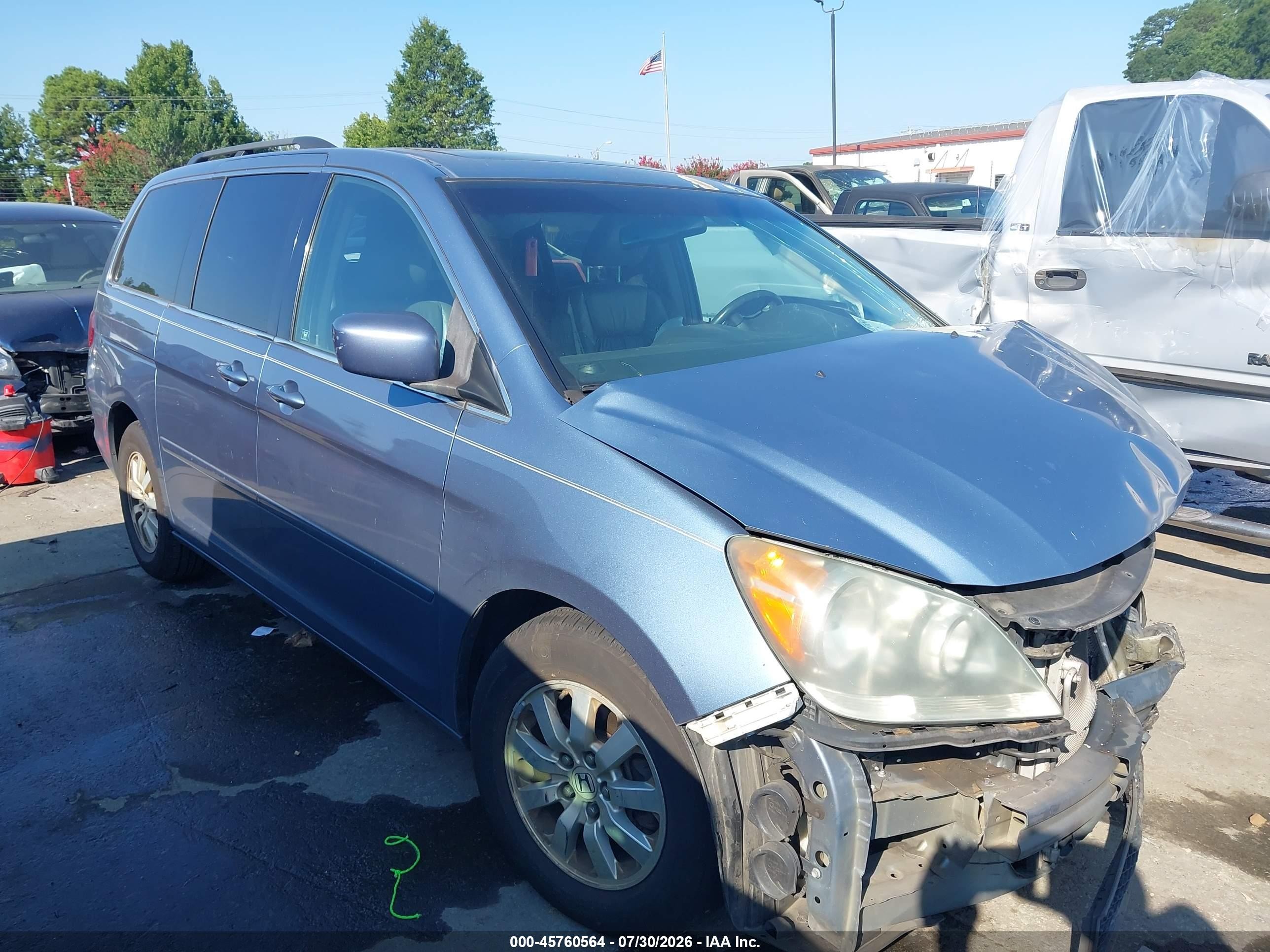 2010 Honda Odyssey Ex-l Blue vin: 5FNRL3H68AB075234