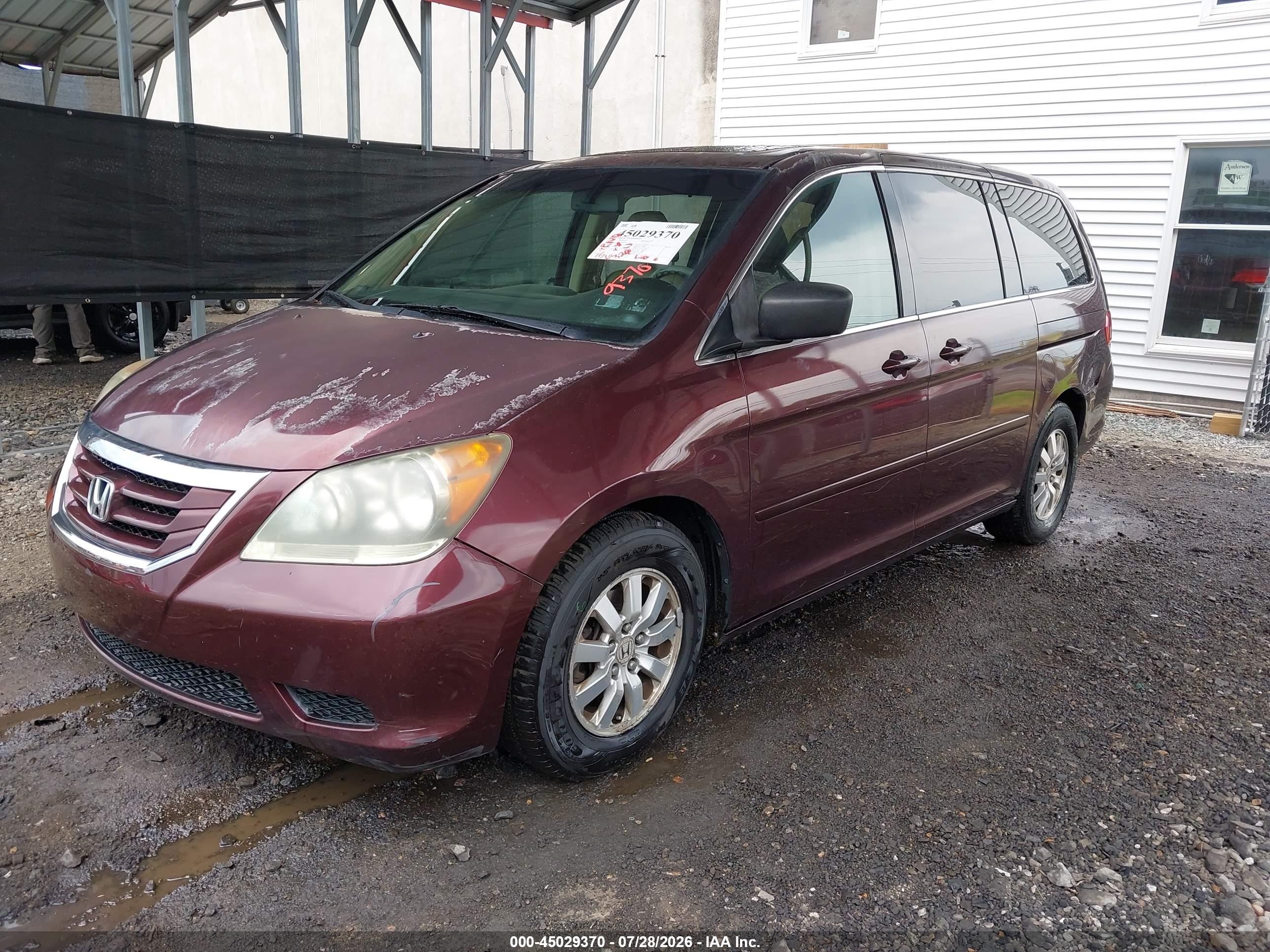 2010 Honda Odyssey Ex-l Burgundy vin: 5FNRL3H68AB082300