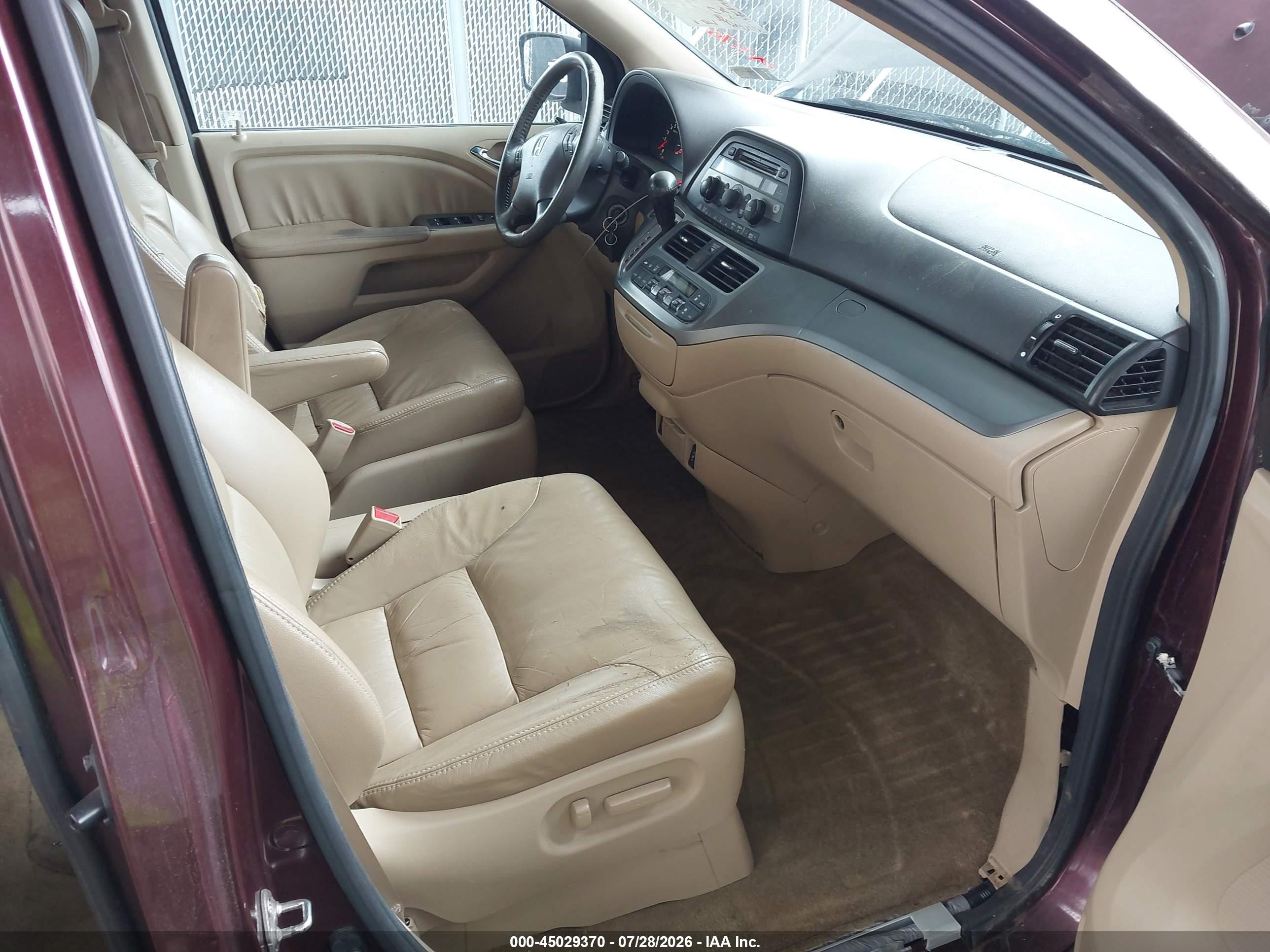 2010 Honda Odyssey Ex-l Burgundy vin: 5FNRL3H68AB082300