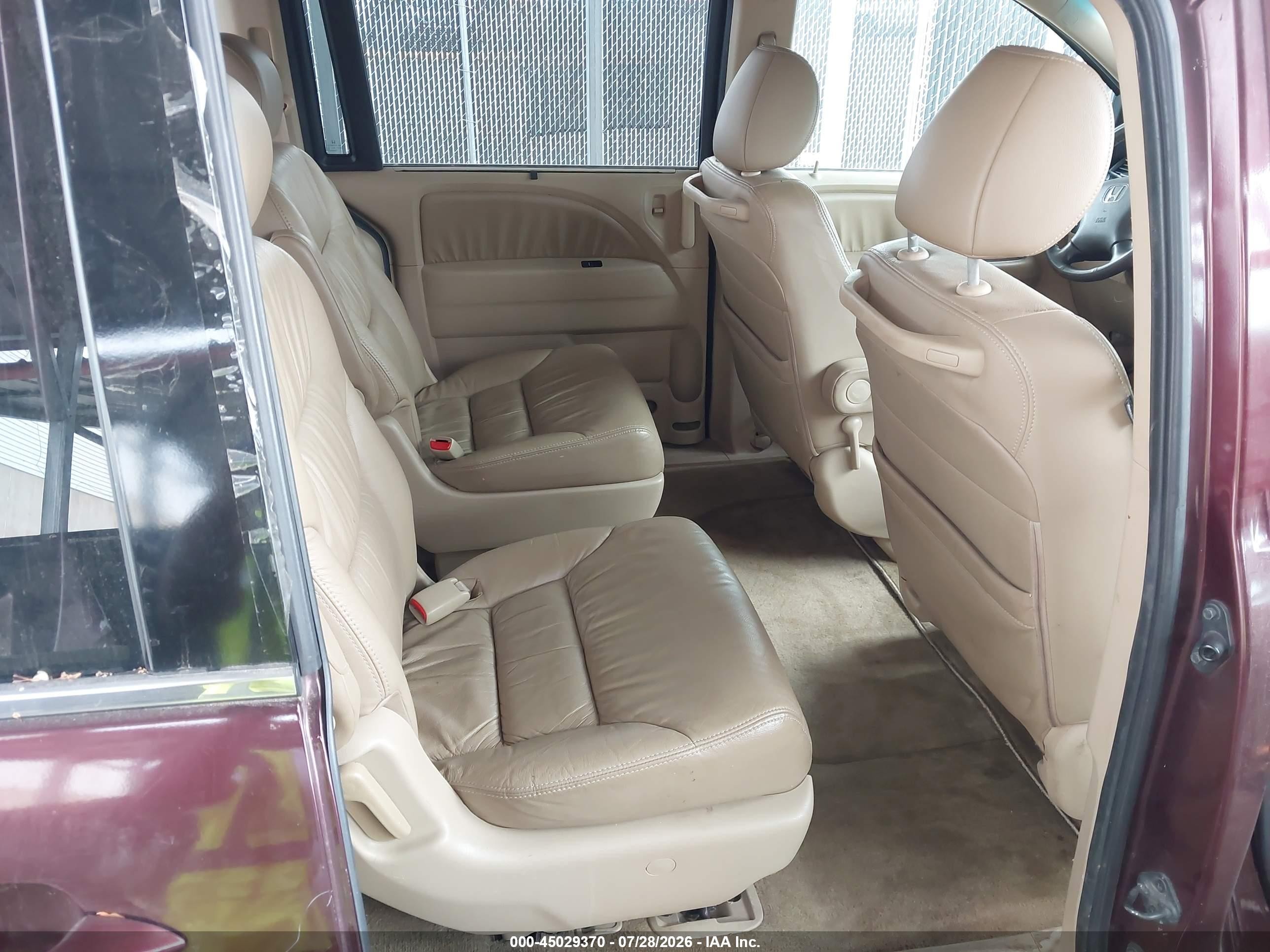 2010 Honda Odyssey Ex-l Burgundy vin: 5FNRL3H68AB082300