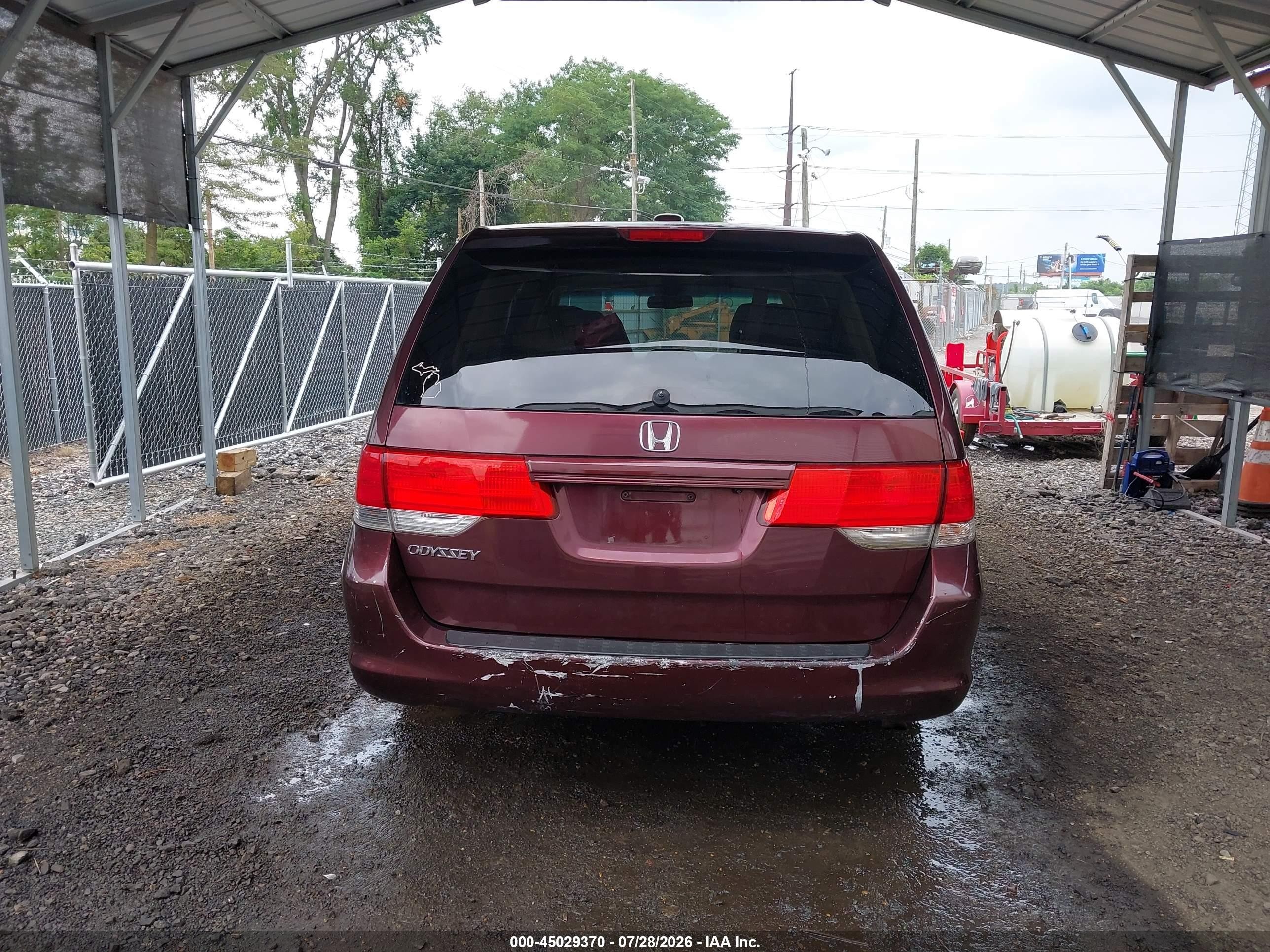 2010 Honda Odyssey Ex-l Burgundy vin: 5FNRL3H68AB082300