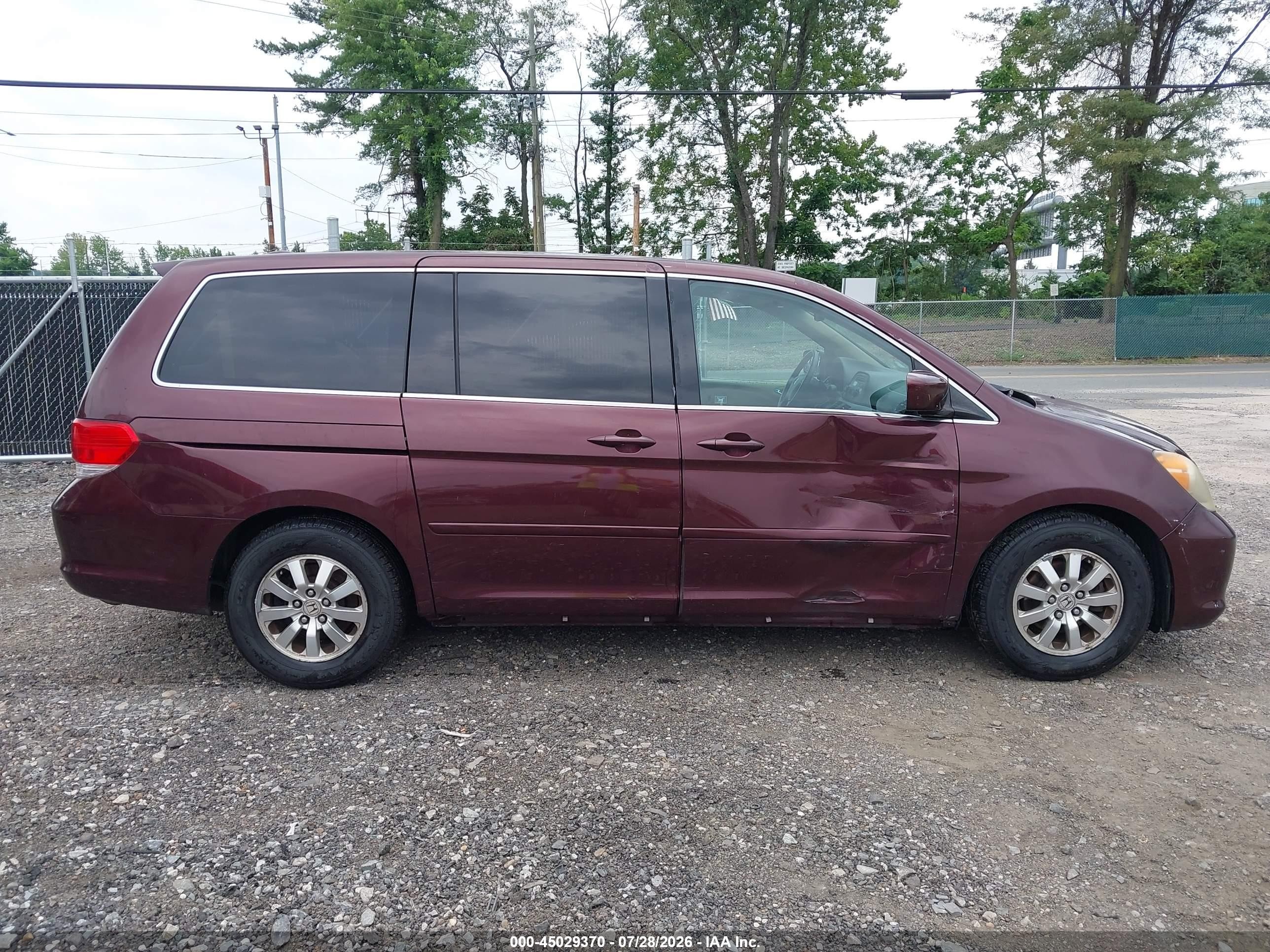 2010 Honda Odyssey Ex-l Burgundy vin: 5FNRL3H68AB082300