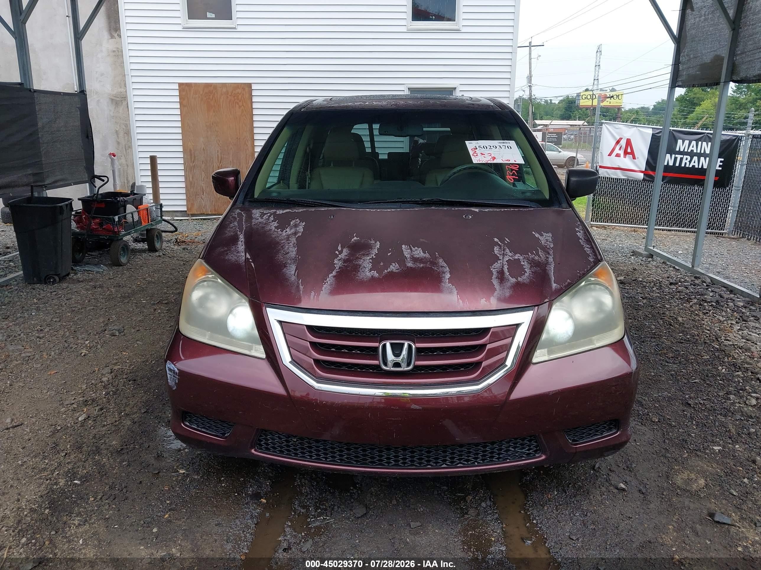 2010 Honda Odyssey Ex-l Burgundy vin: 5FNRL3H68AB082300