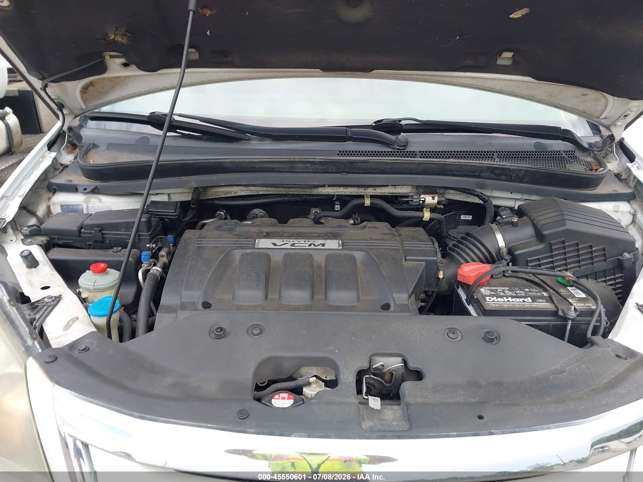 2010 Honda Odyssey Ex-l Белый vin: 5FNRL3H68AB097542