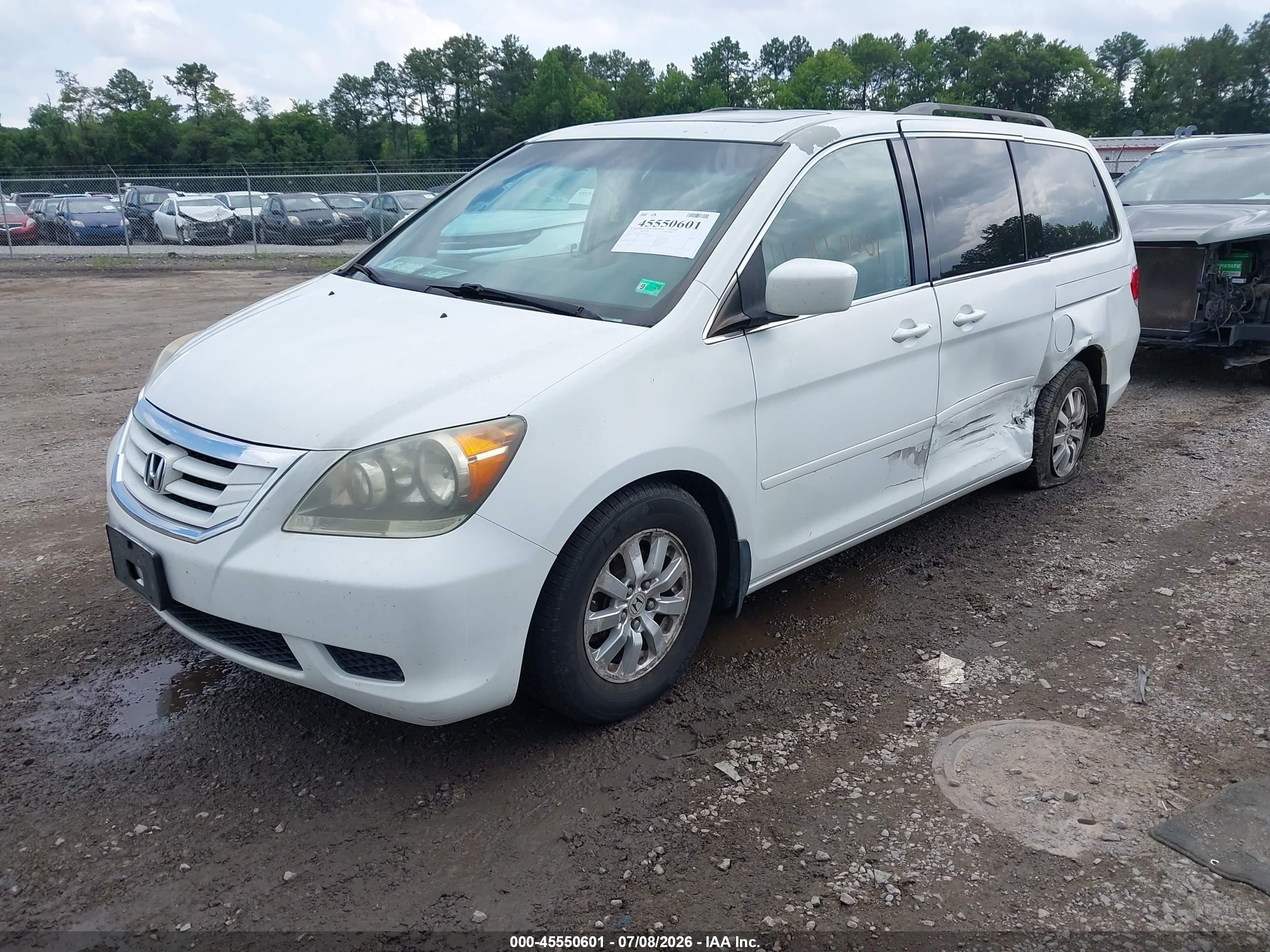 2010 Honda Odyssey Ex-l Белый vin: 5FNRL3H68AB097542