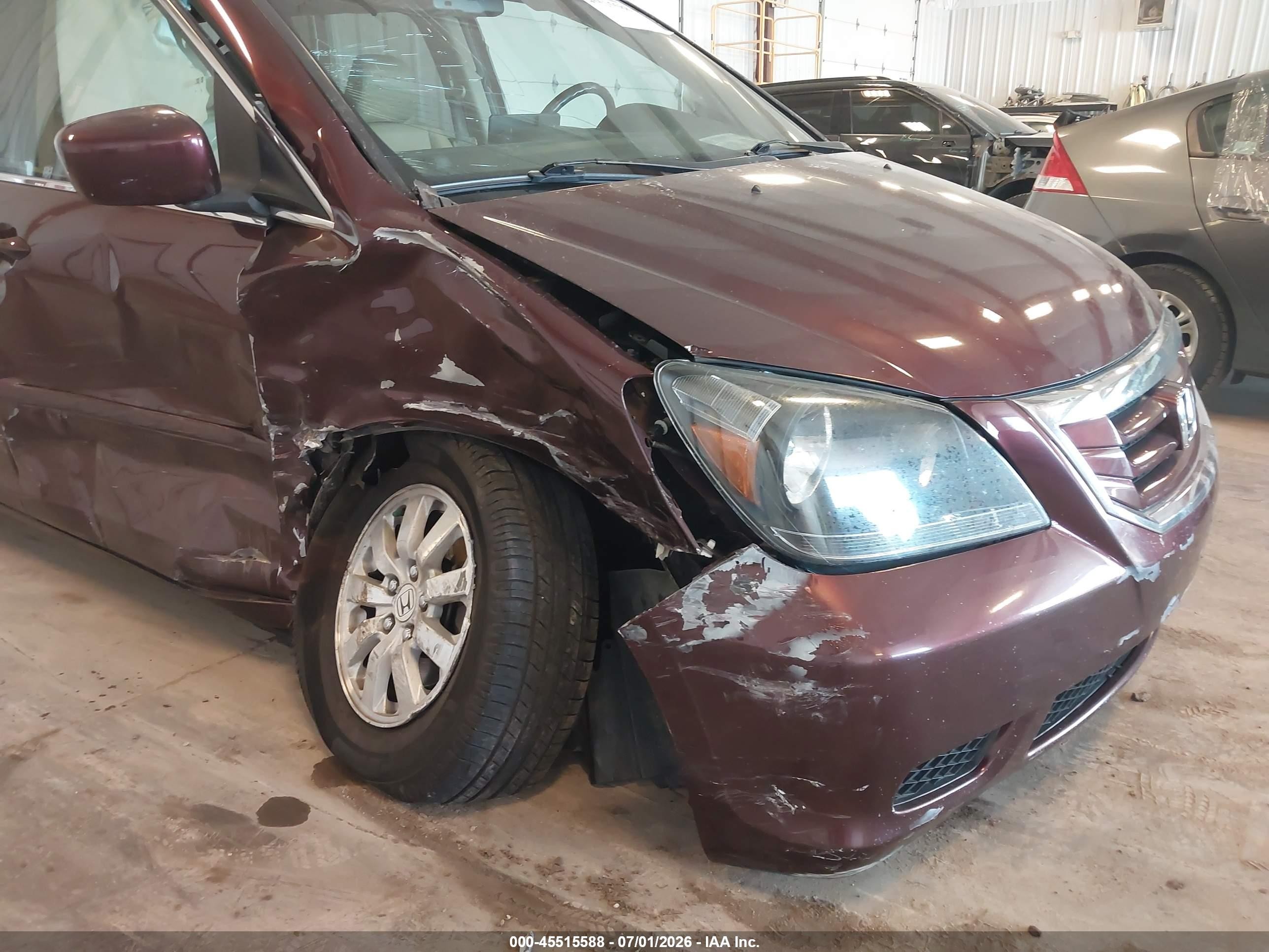 2010 Honda Odyssey Ex-l Burgundy vin: 5FNRL3H69AB096948
